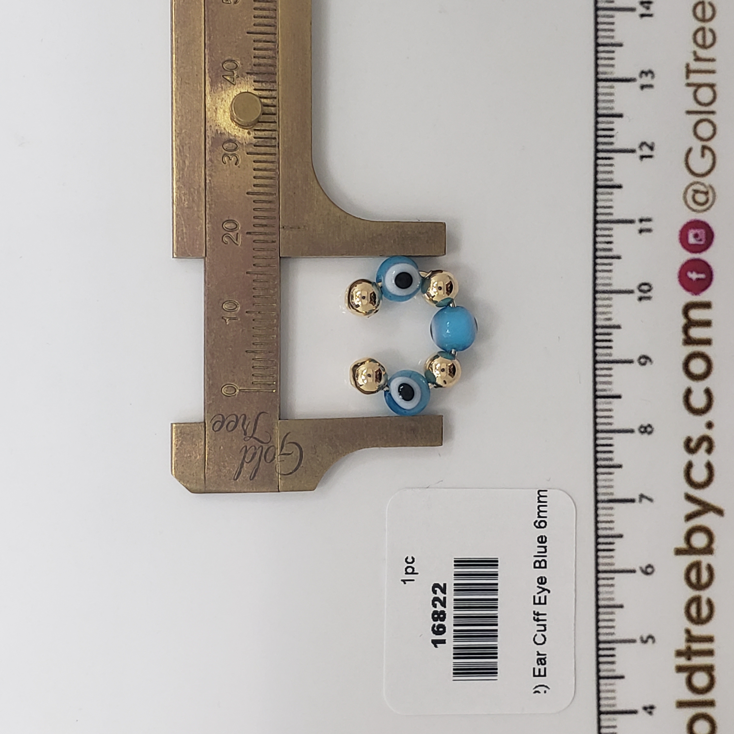 16822 6mm Ear Cuff Eye with Beads