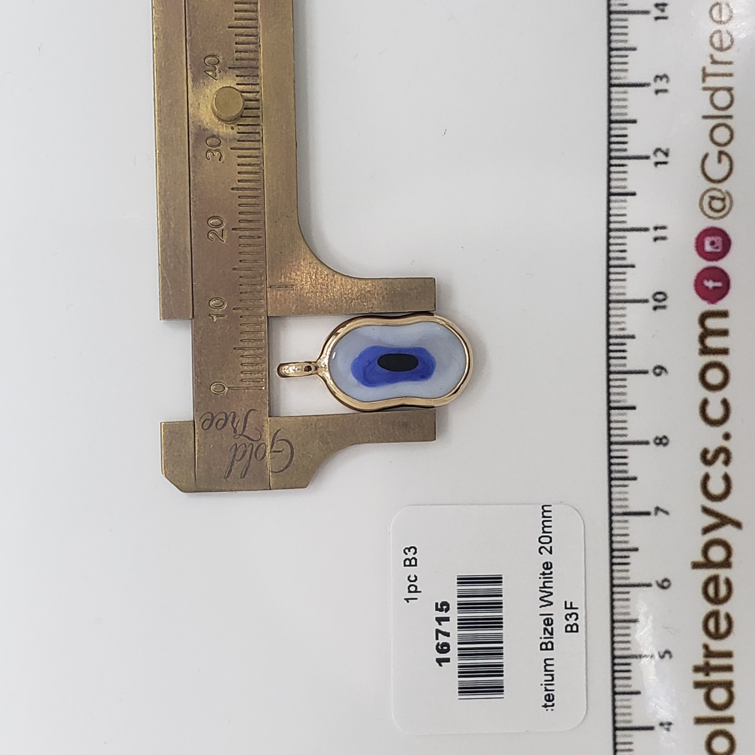16715 Small White Bacterium Eye Bizel Pendant