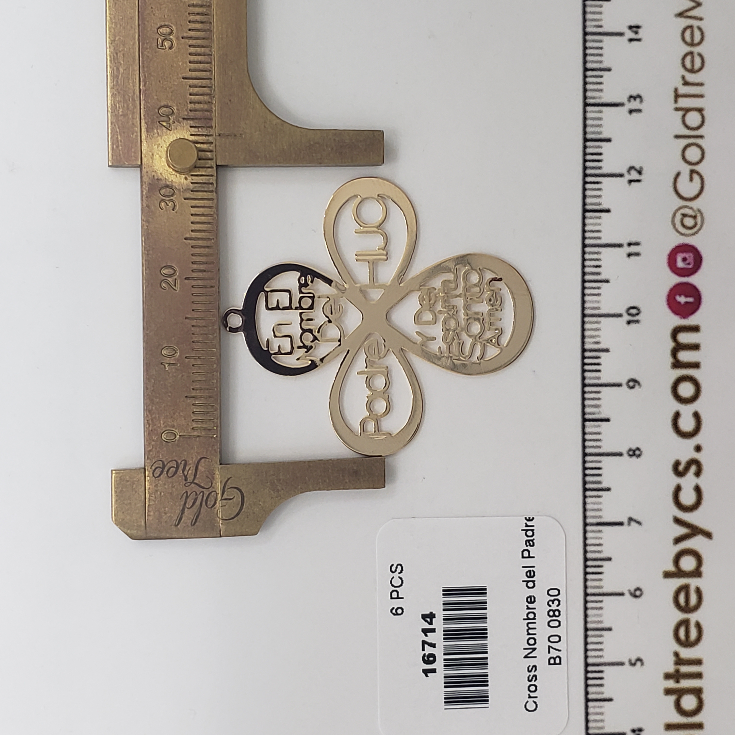 16714 Golden Cross Prayer Charm