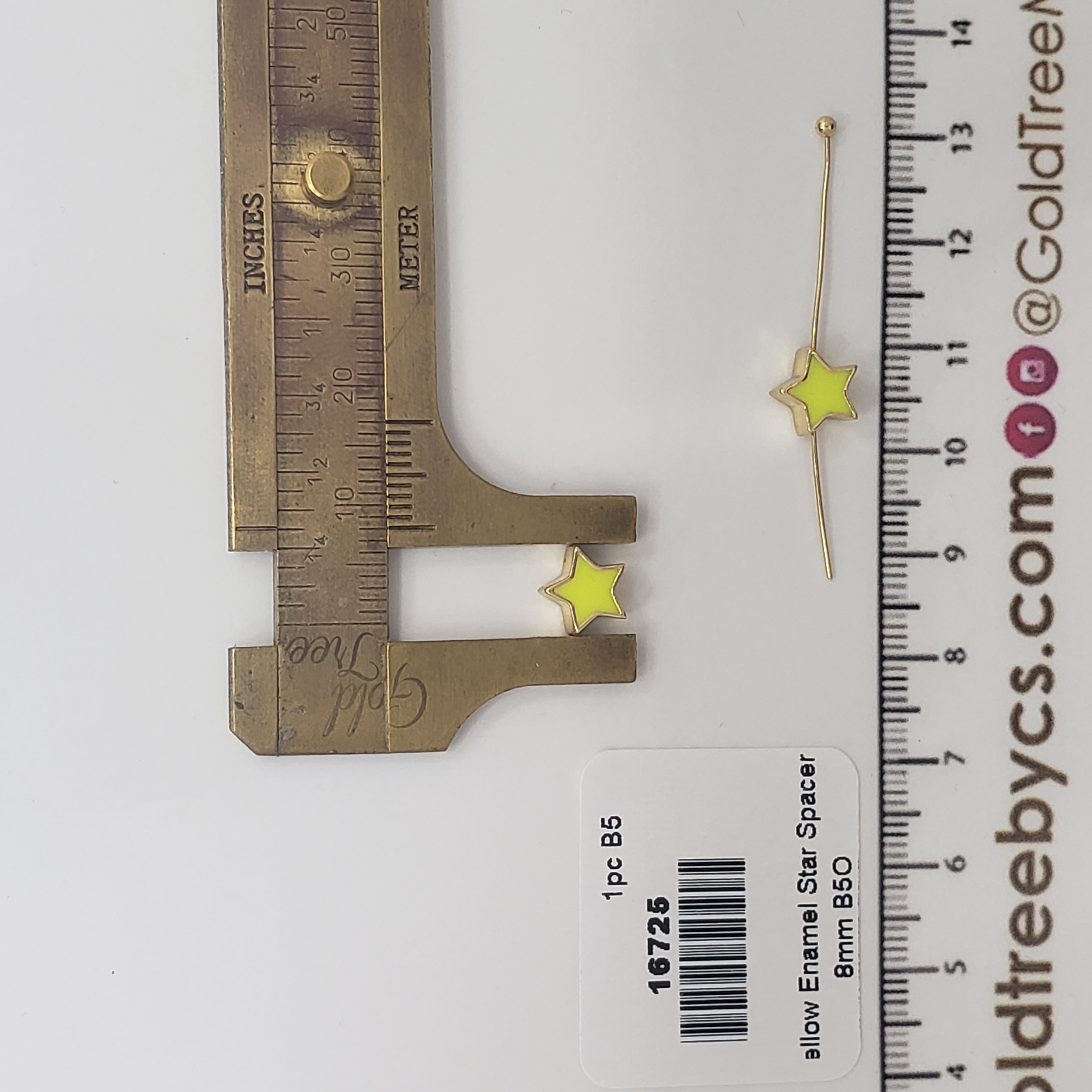 16725 Yellow Enamel Star Spacer