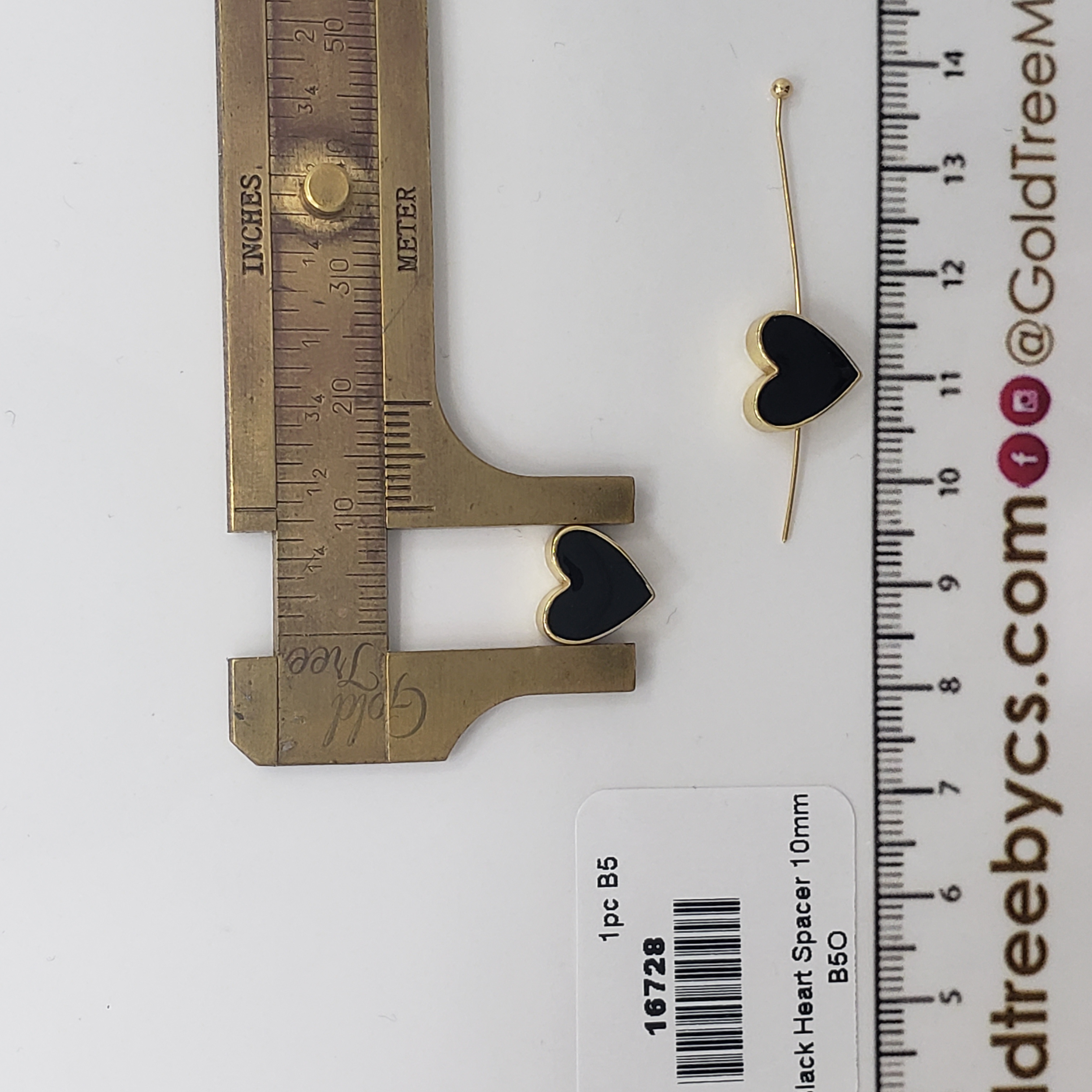 16728 10mm Black Enamel Heart Spacer