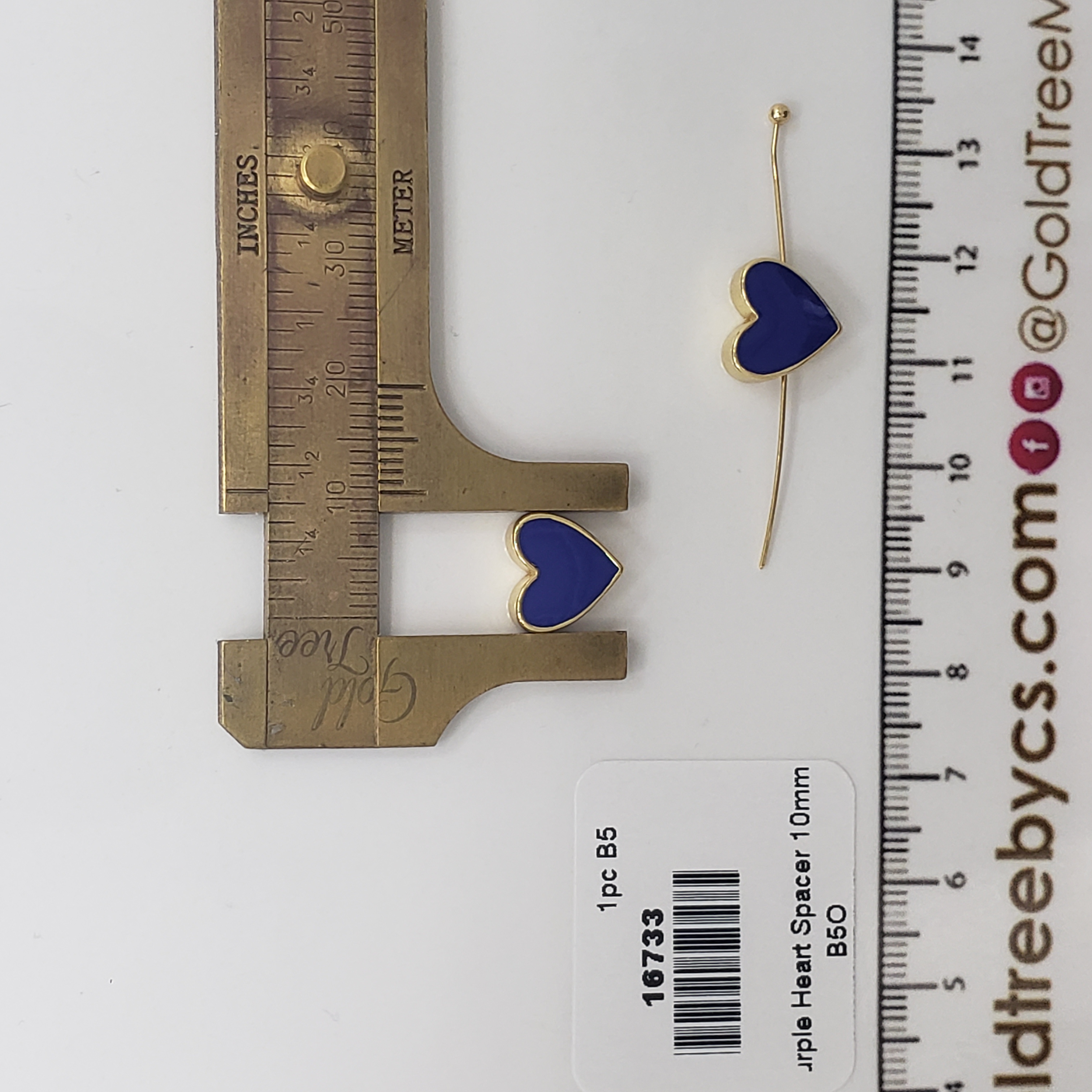 16733 10mm Purple Enamel Heart Spacer