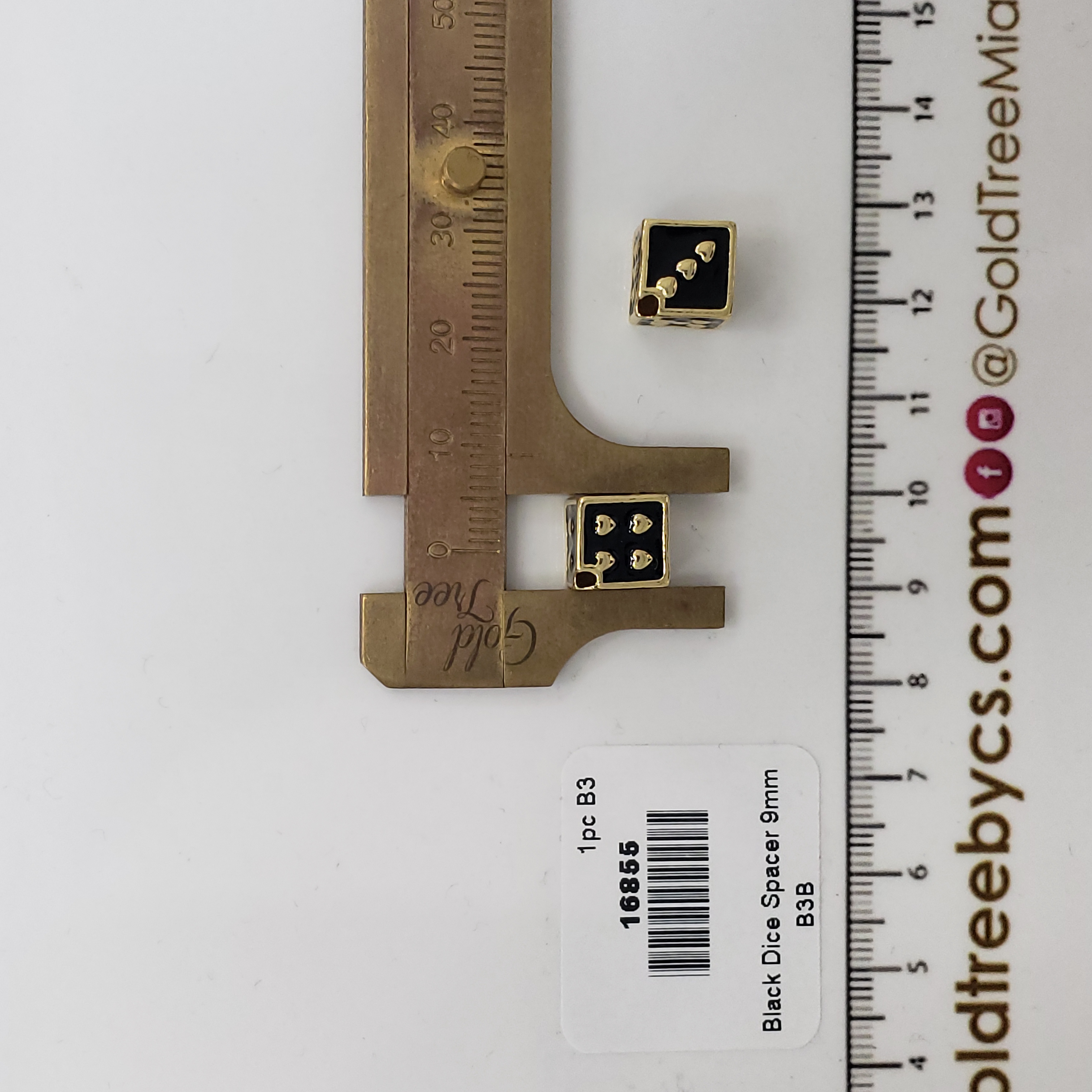 16855 Chic Luck Black Dice Spacer