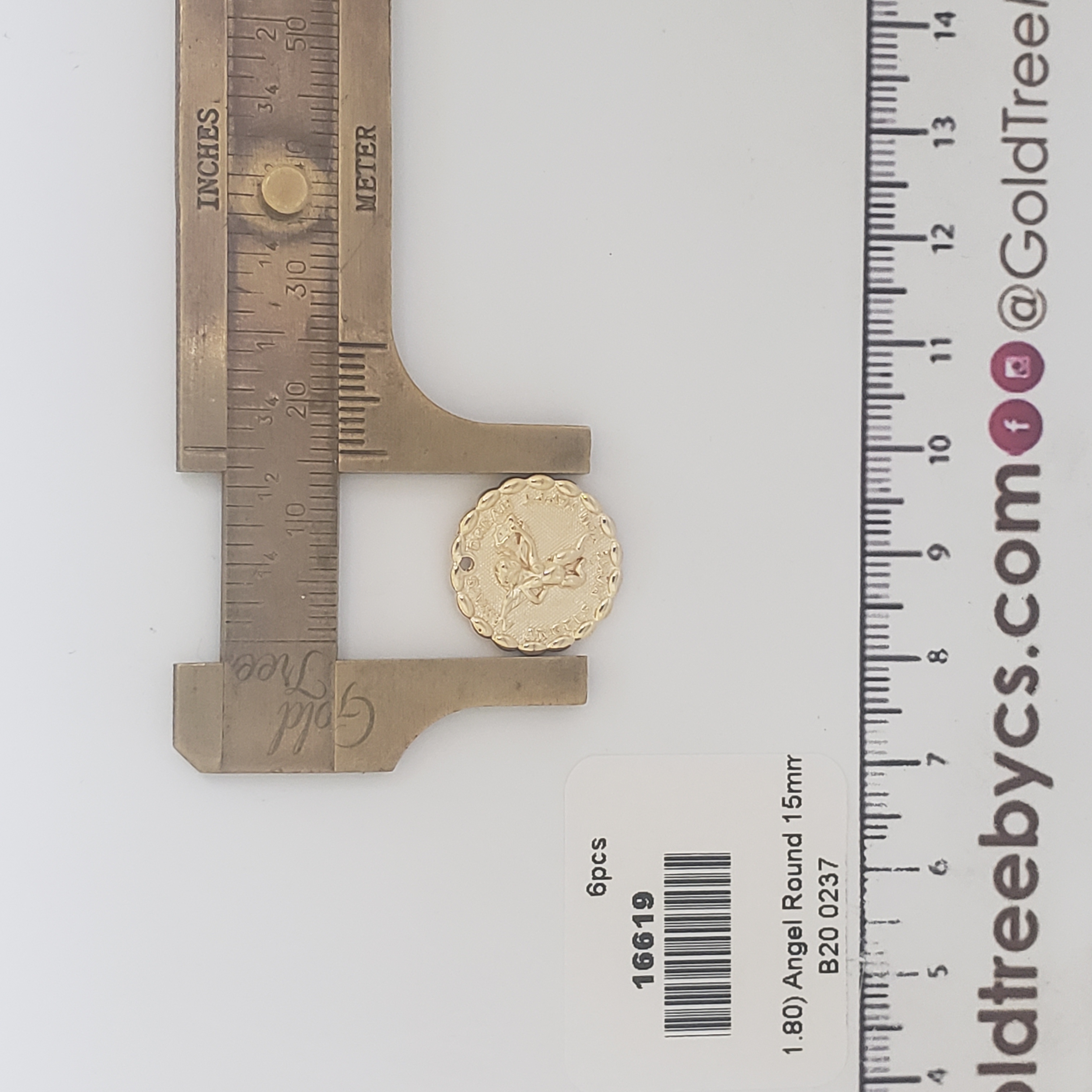 16619 Round Angel Charm