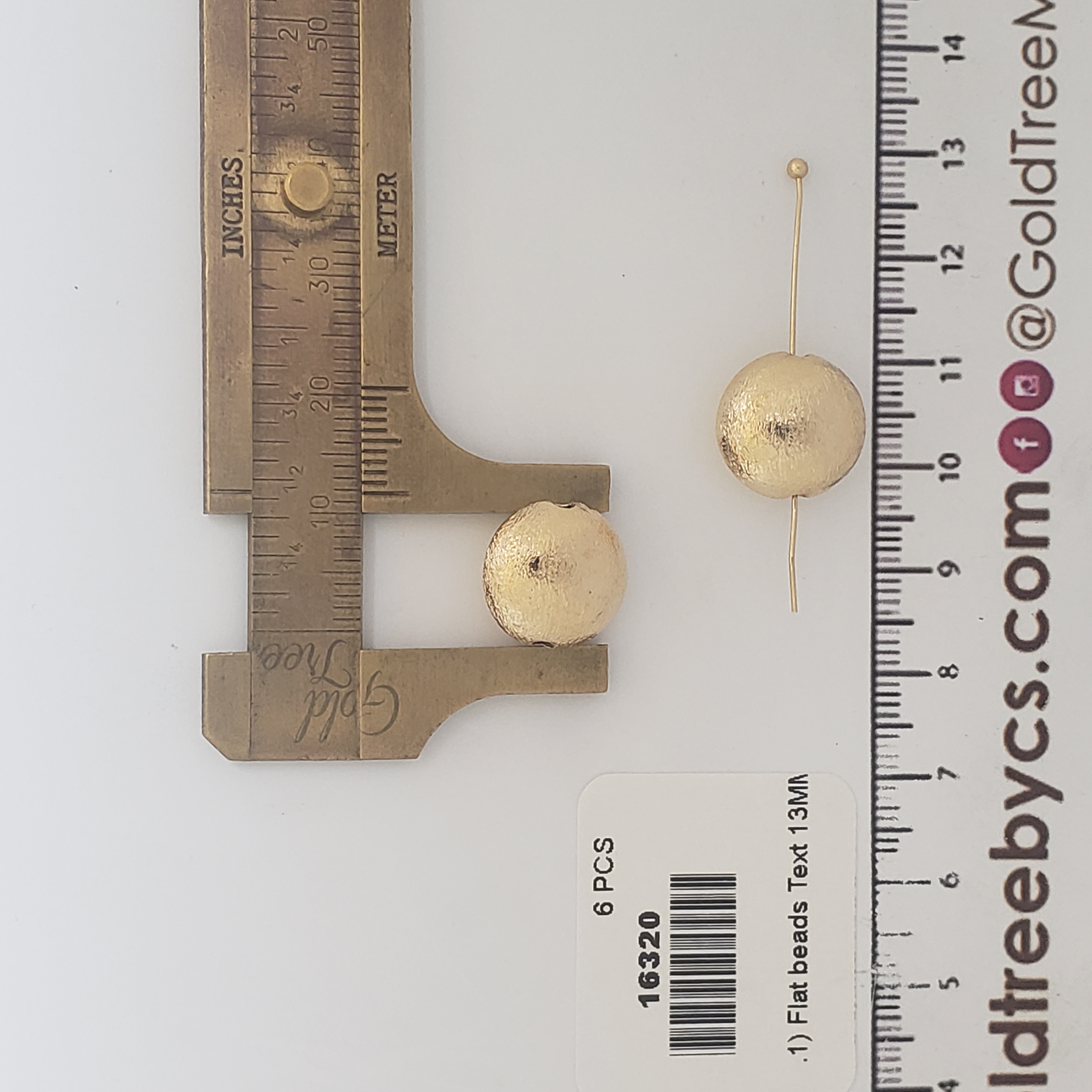 16320 Espaciador Texturizado de Cuentas Planas Medianas