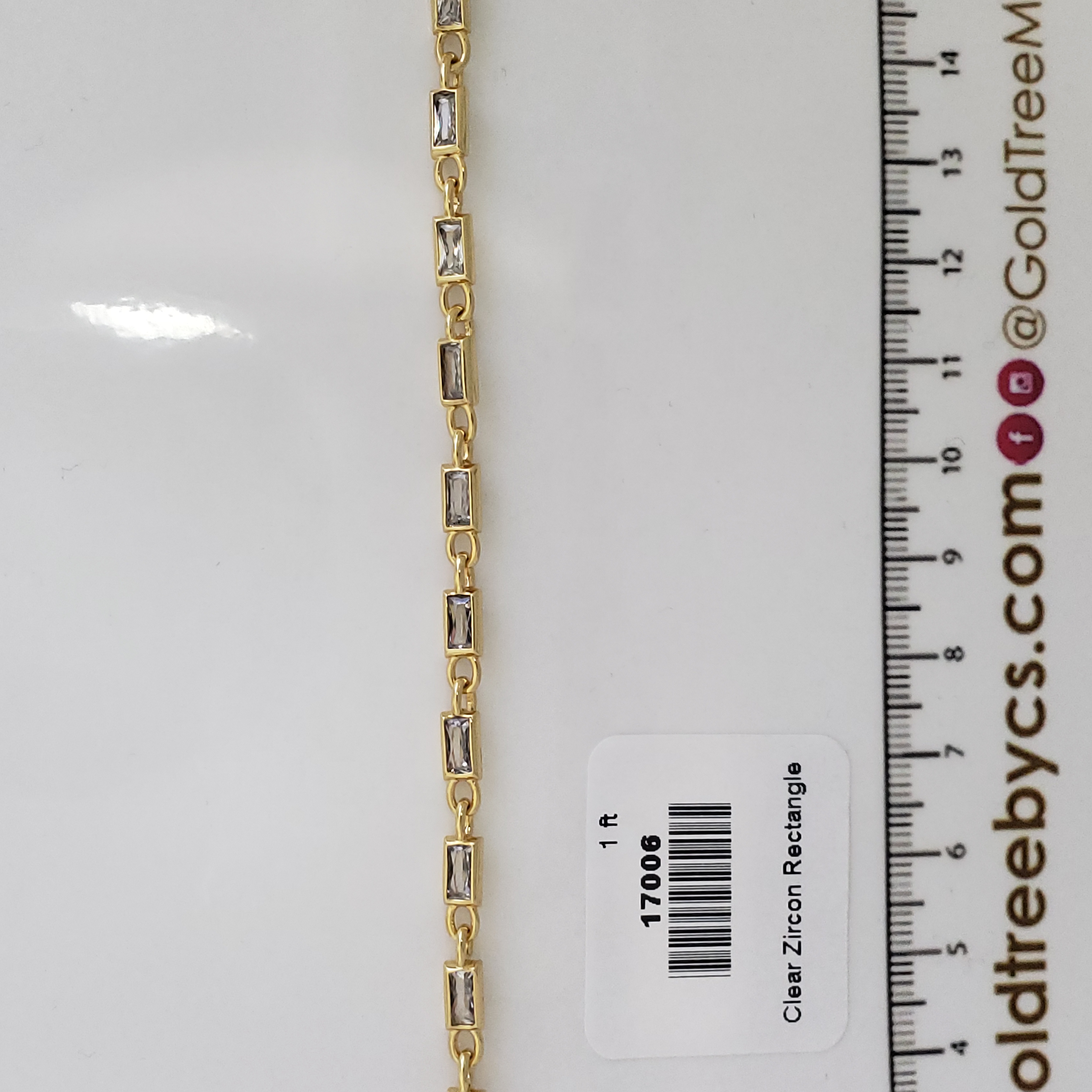 17006 Clear Zircon Rectangle Chain Ft
