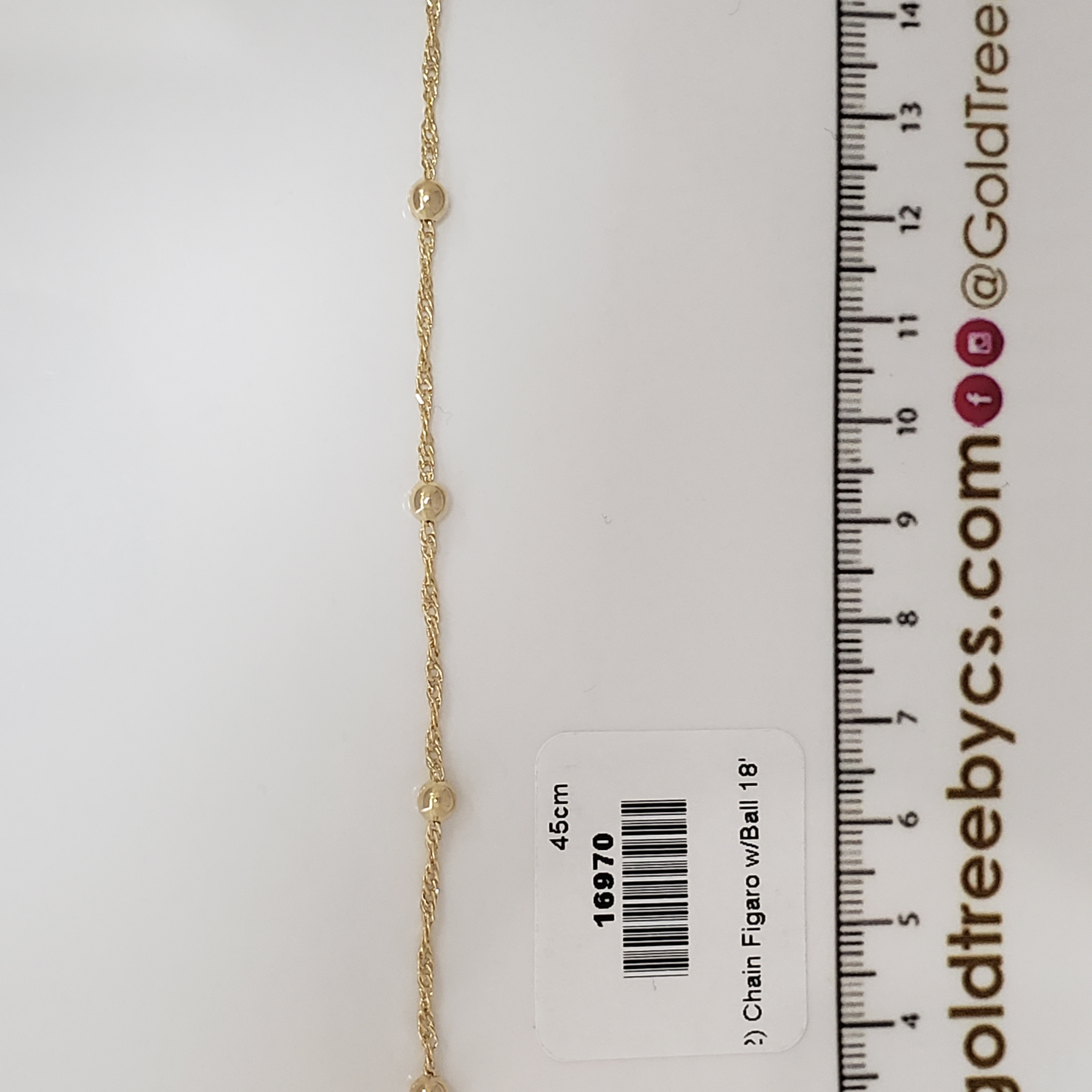 16970 Chain Figaro w/Ball 18'