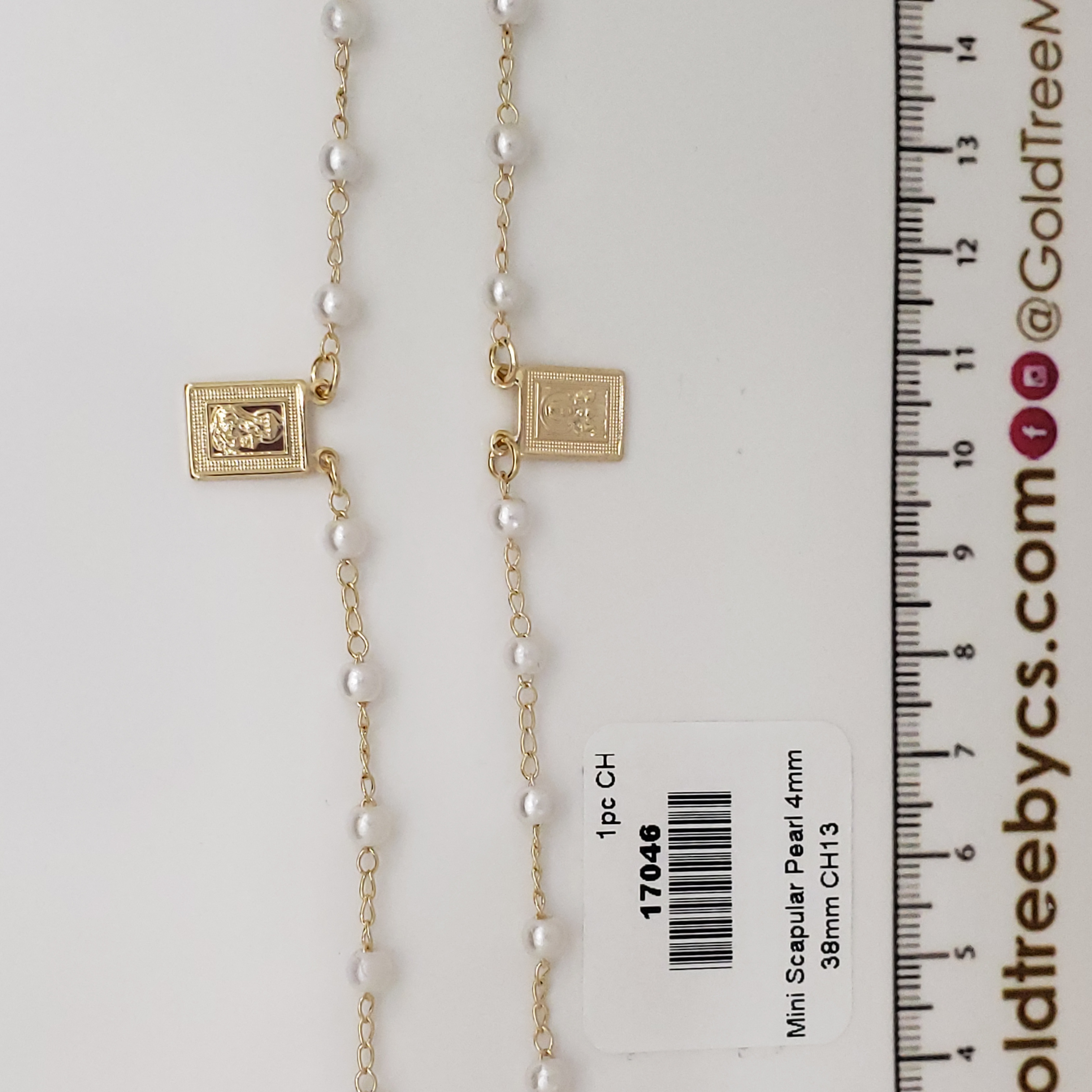 17046 Mini Scapular Pearl