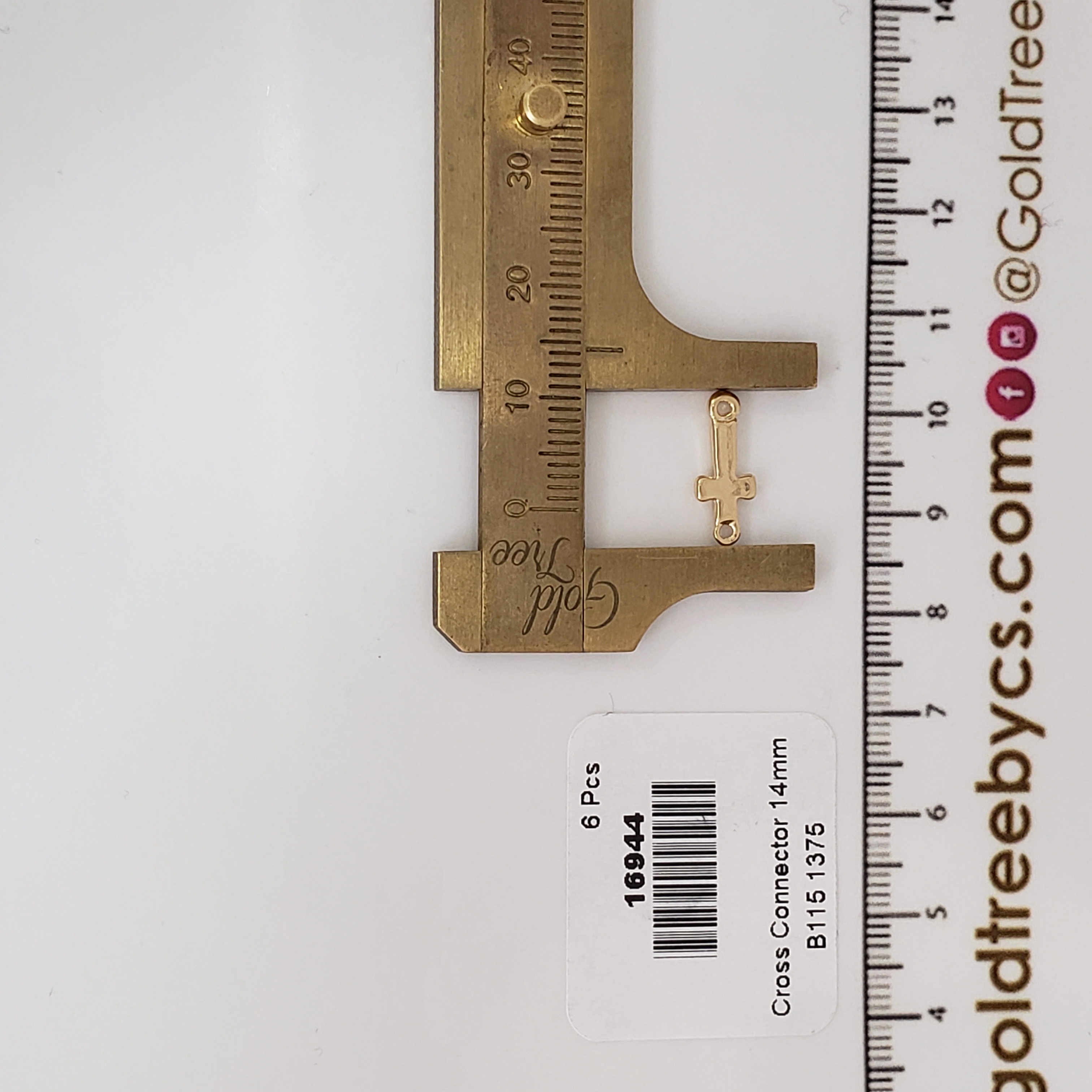 16944 Conector Cruz Pequeña Dorada