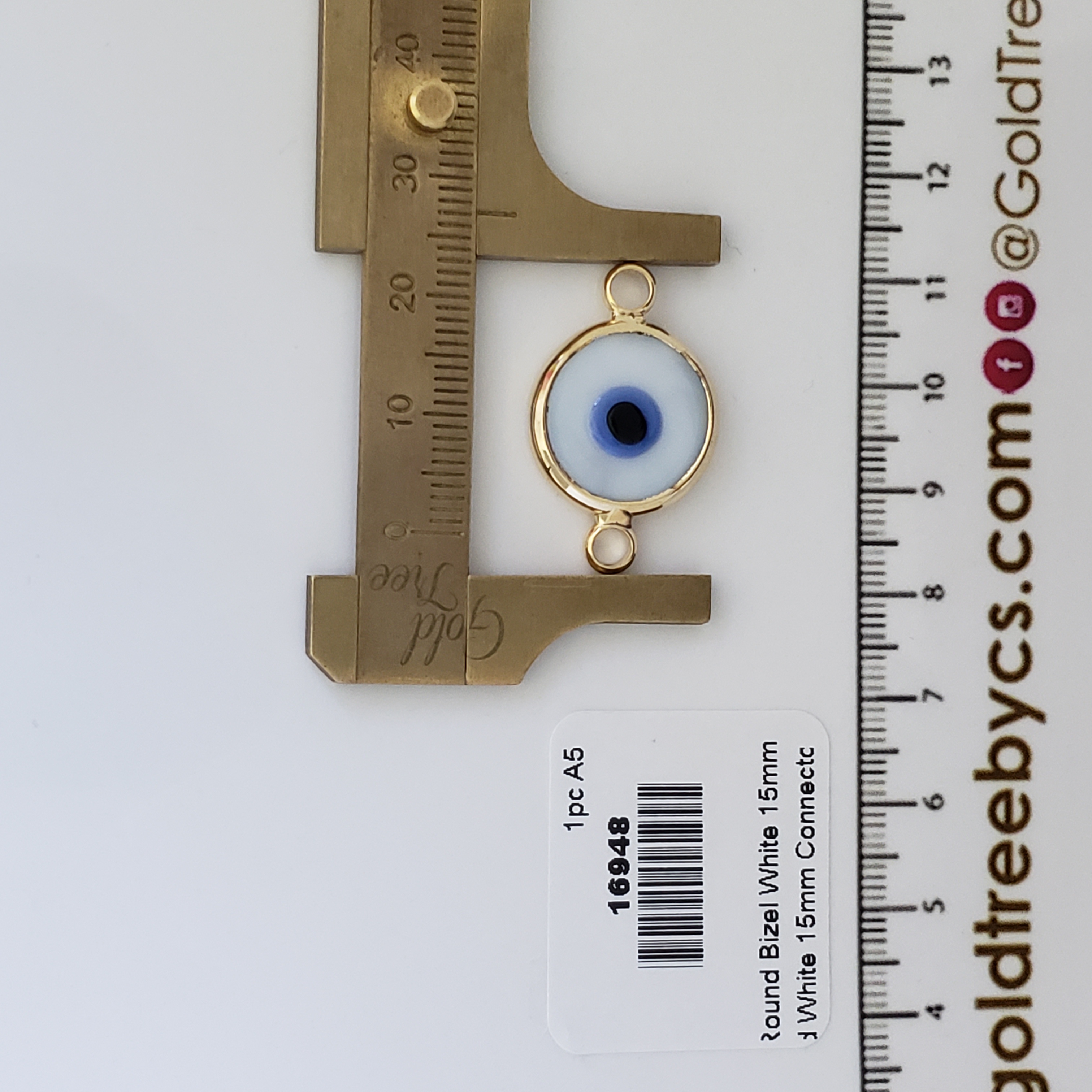 16948 Small Round White Eye Bizel Connector