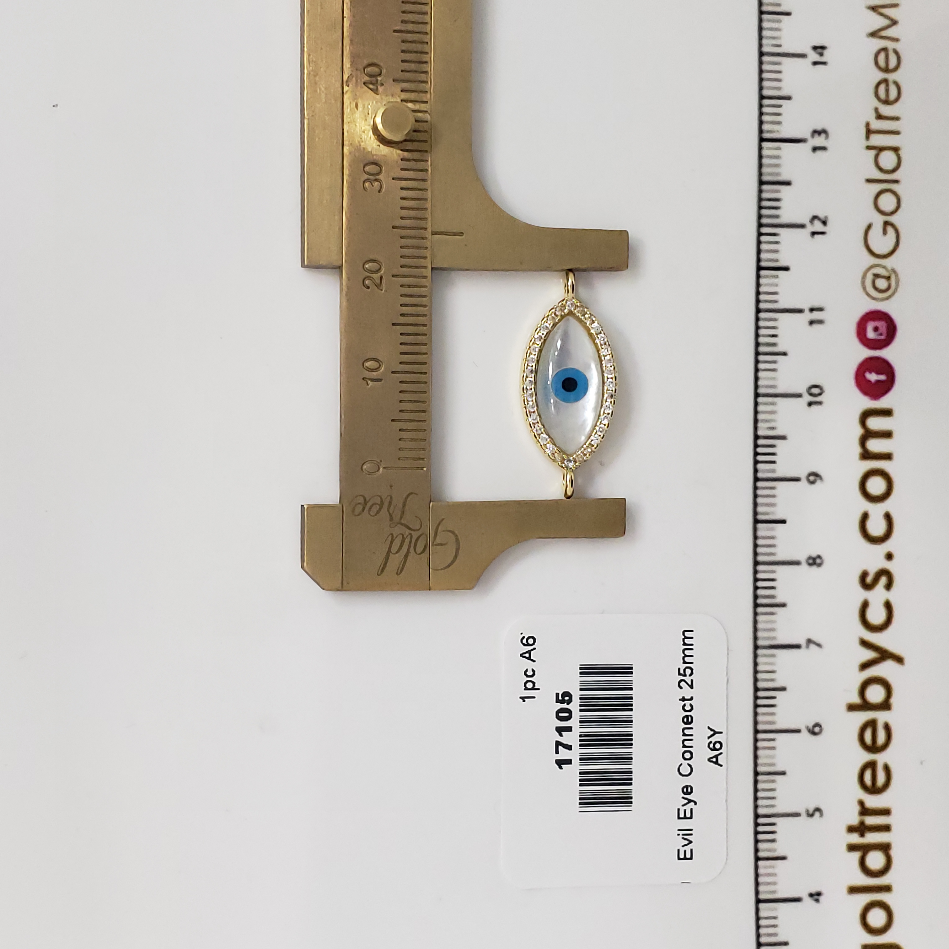 17105 Protective Seashell Evil Eye Connector