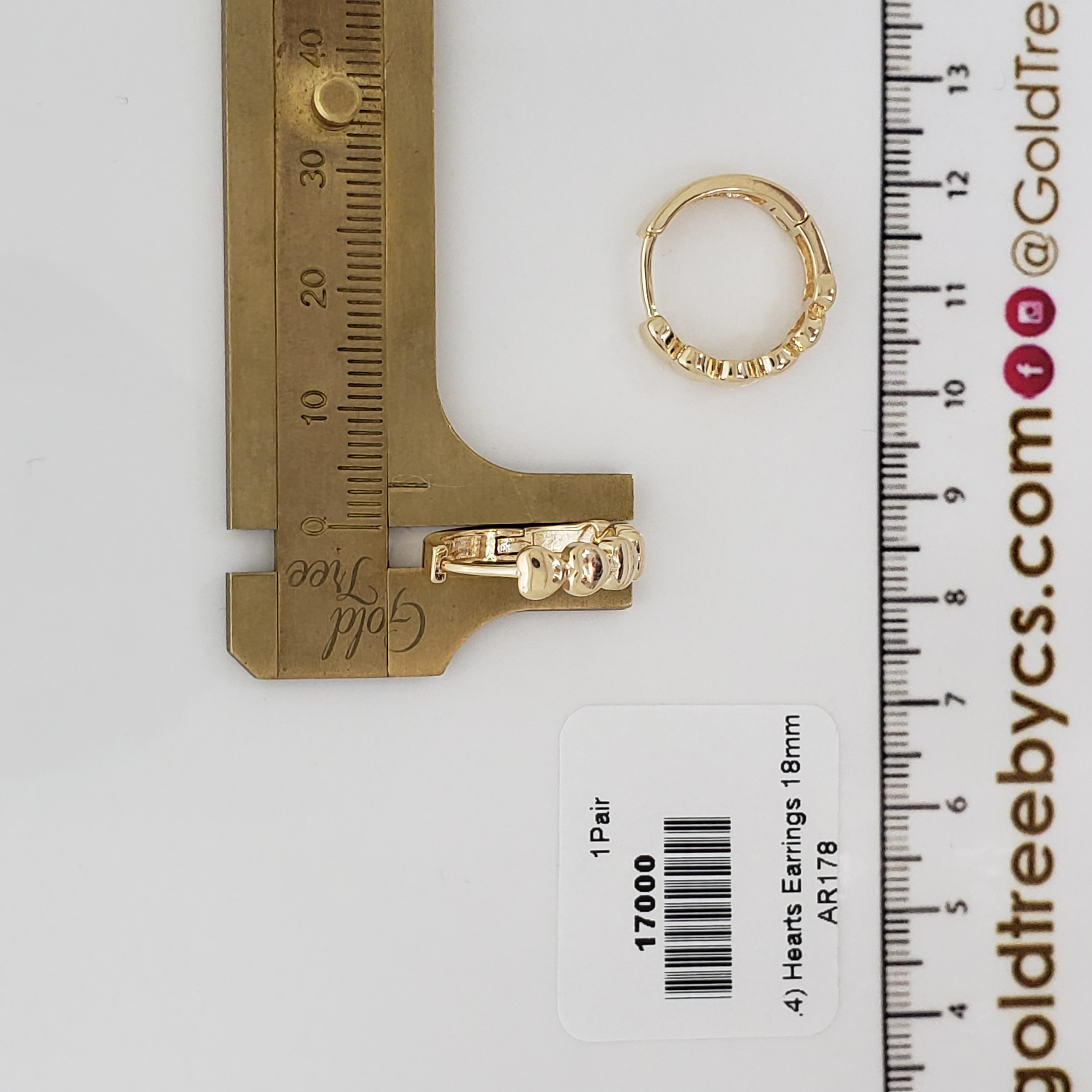 17000 18mm Hearts Earrings