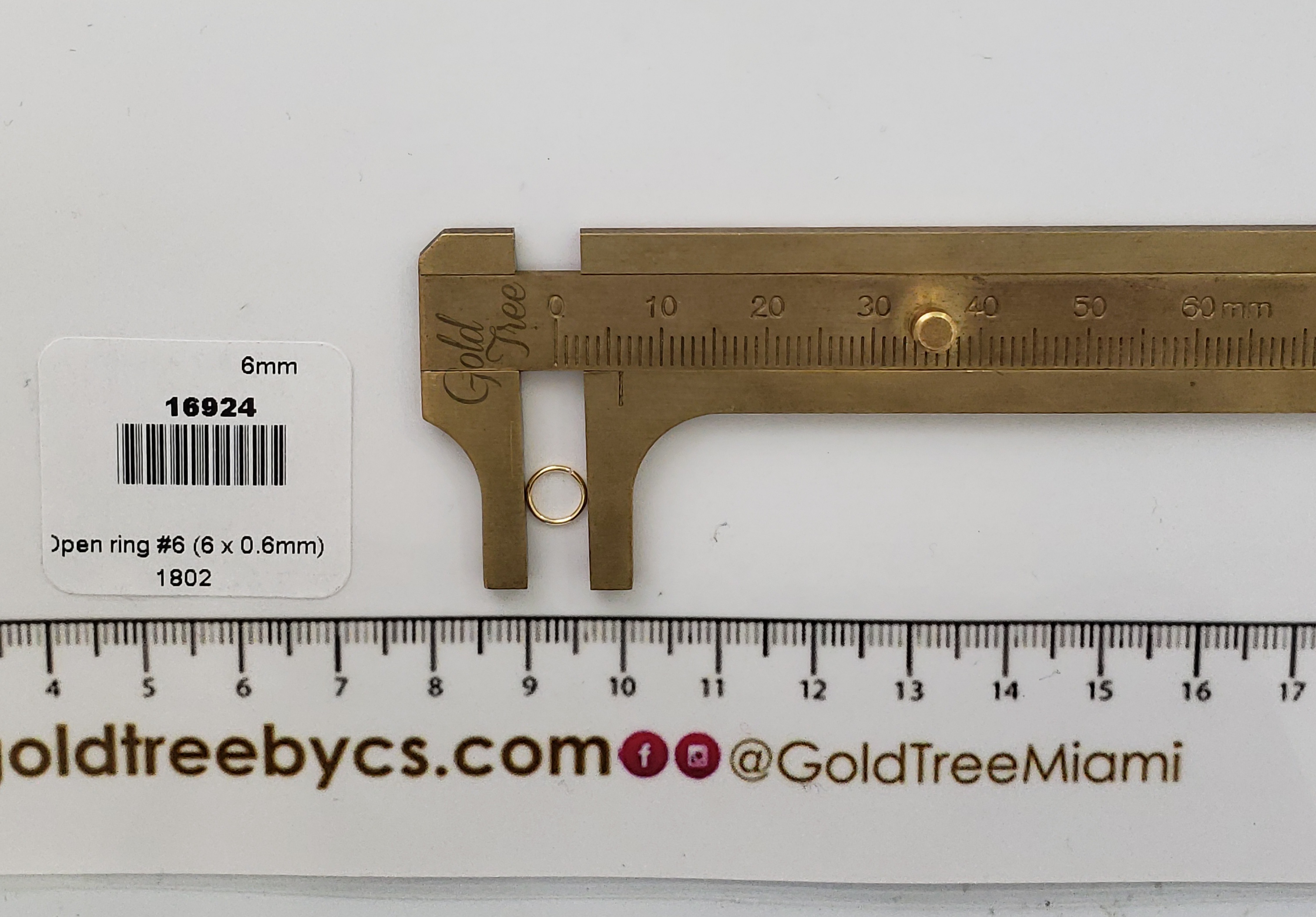 16924 6X0.6mm Gold Jump Rings