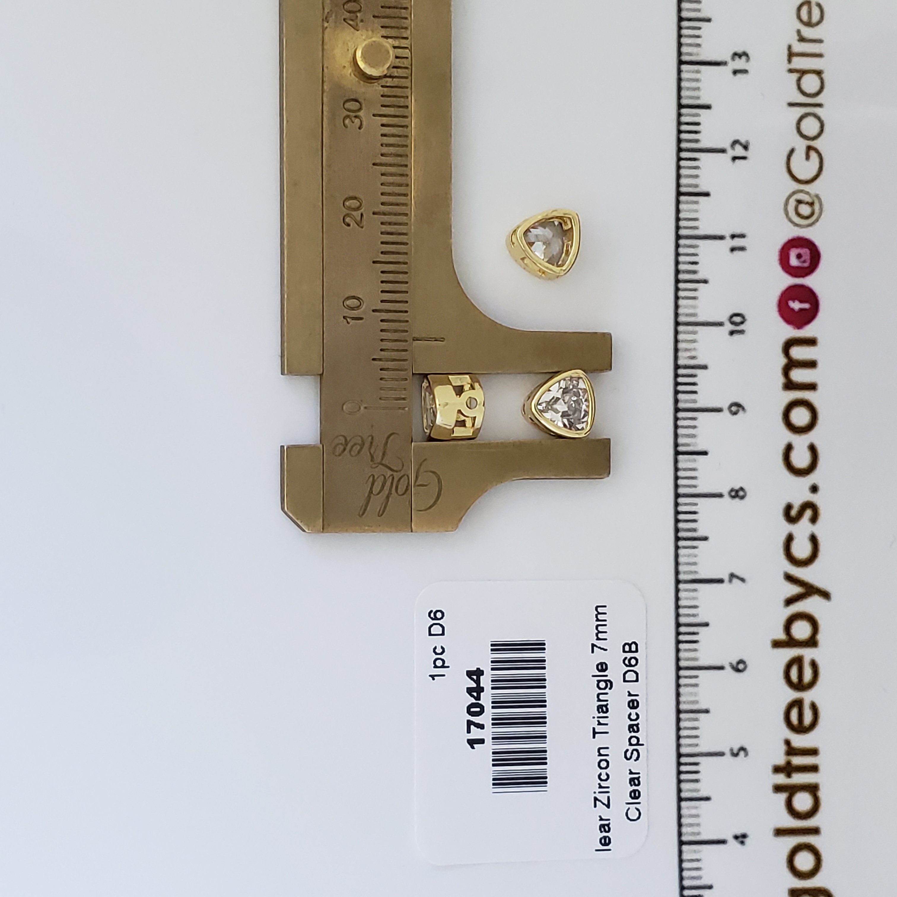 17044 Clear Zircon Triangle Spacer