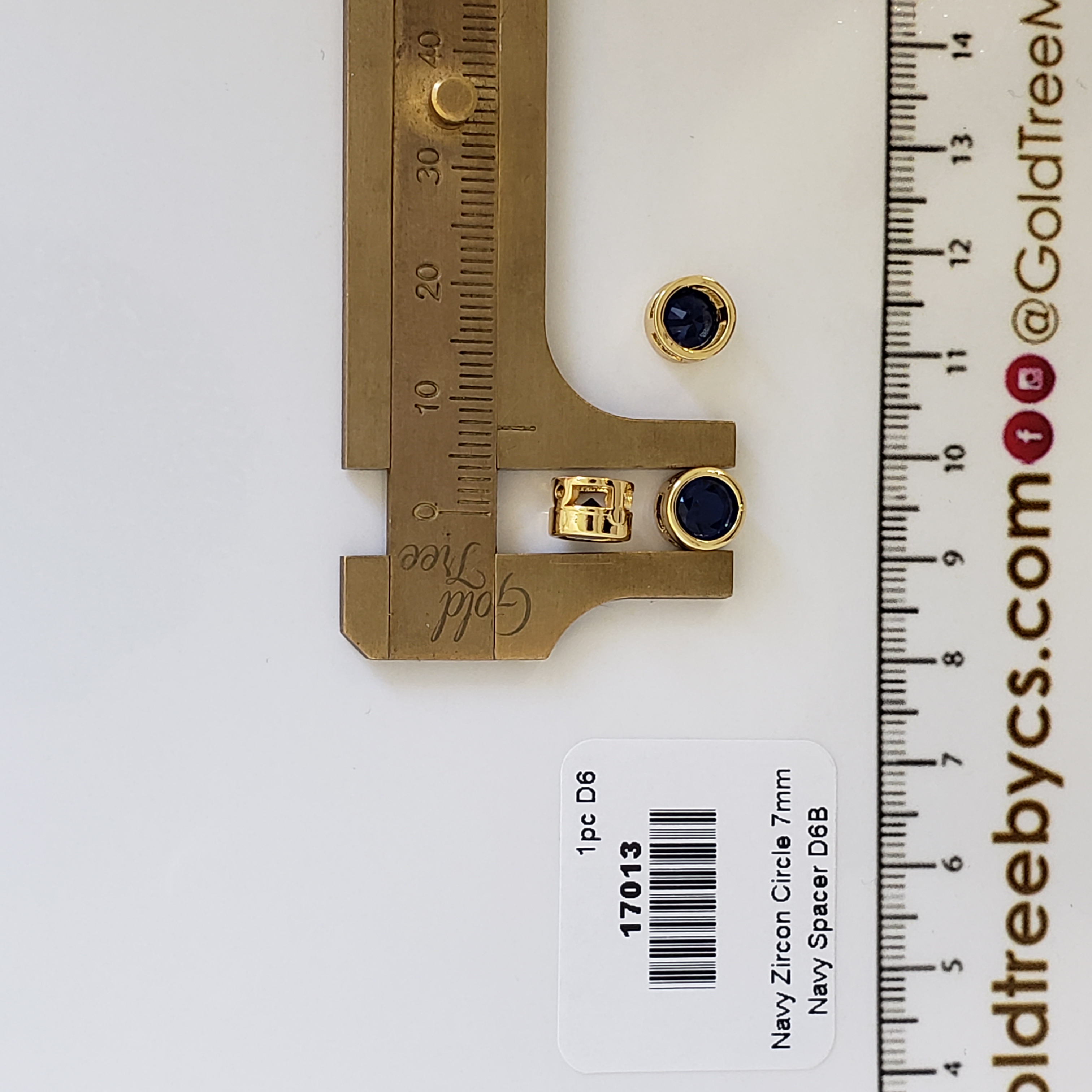 17013 Navy Zircon Circle Spacer