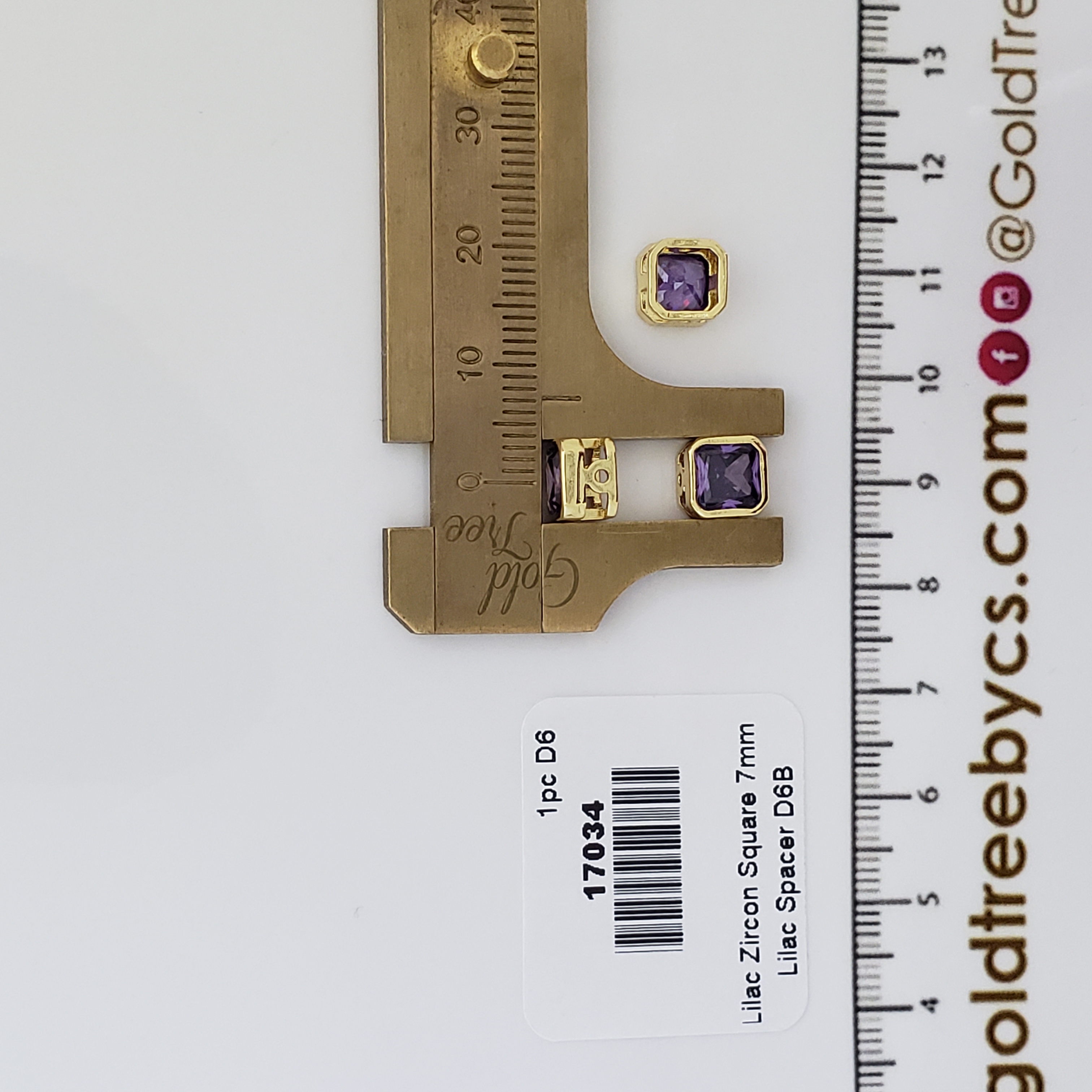 17034 Lilac Zircon Square Spacer