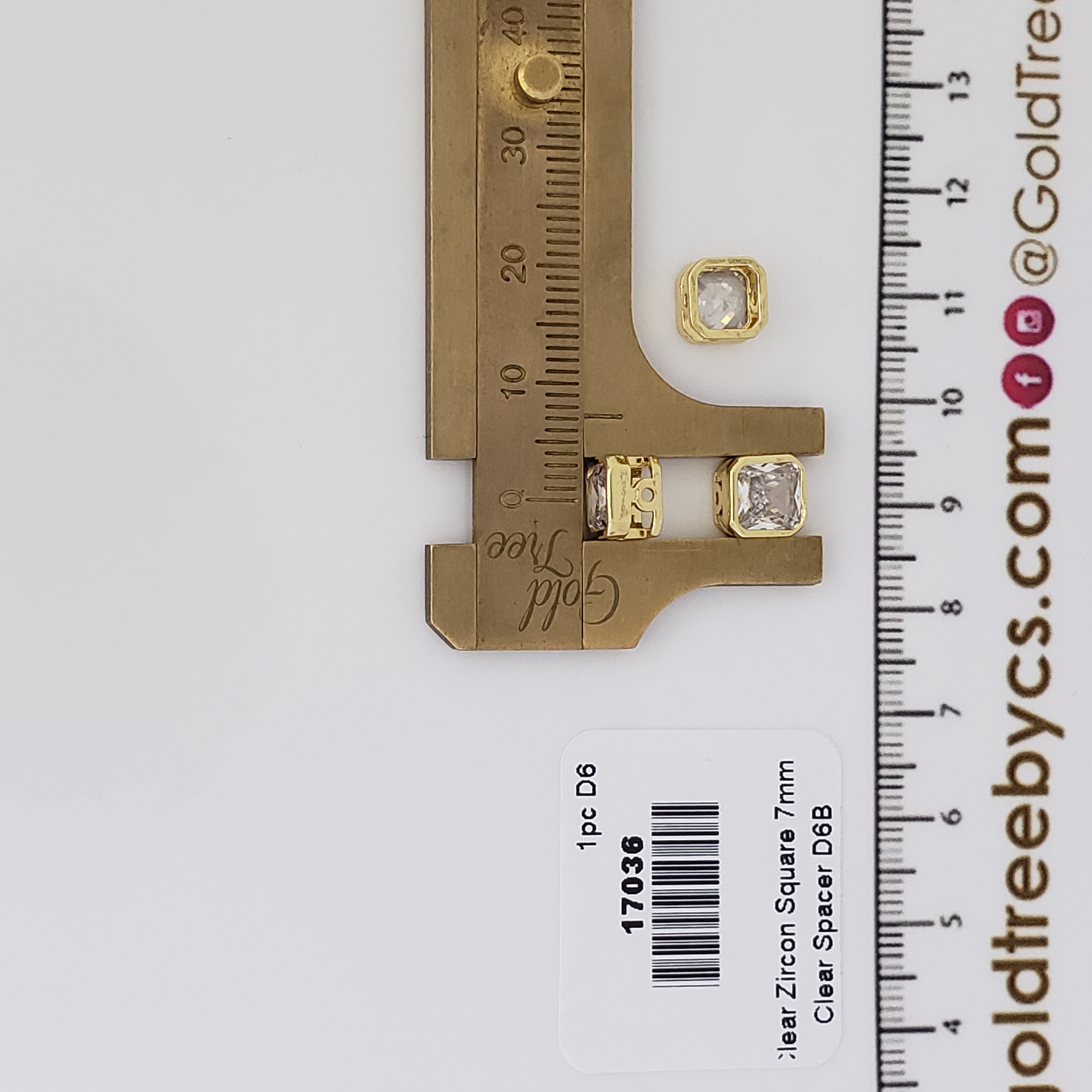 17036 Clear Zircon Square Spacer