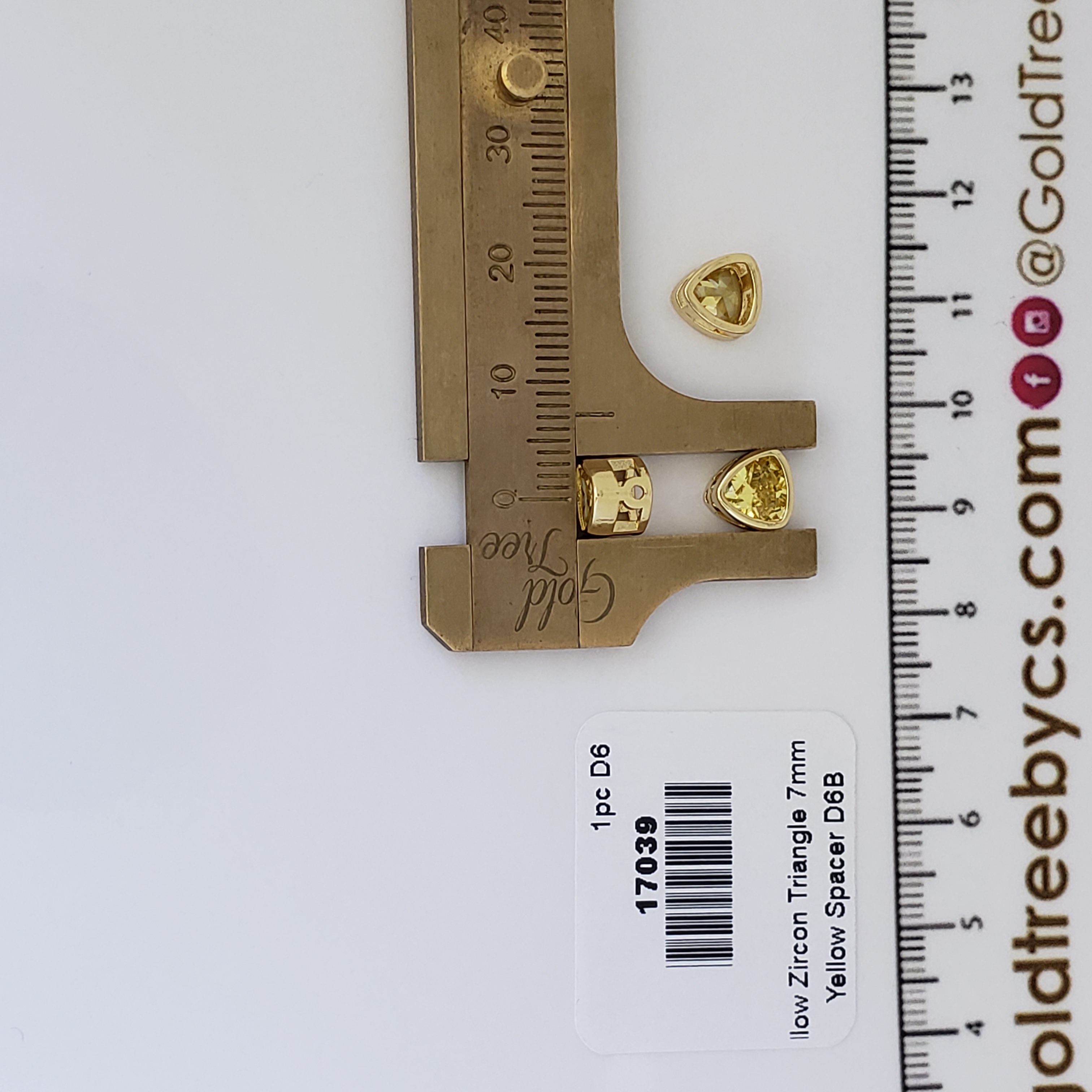 17039 Yellow Zircon Triangle Spacer