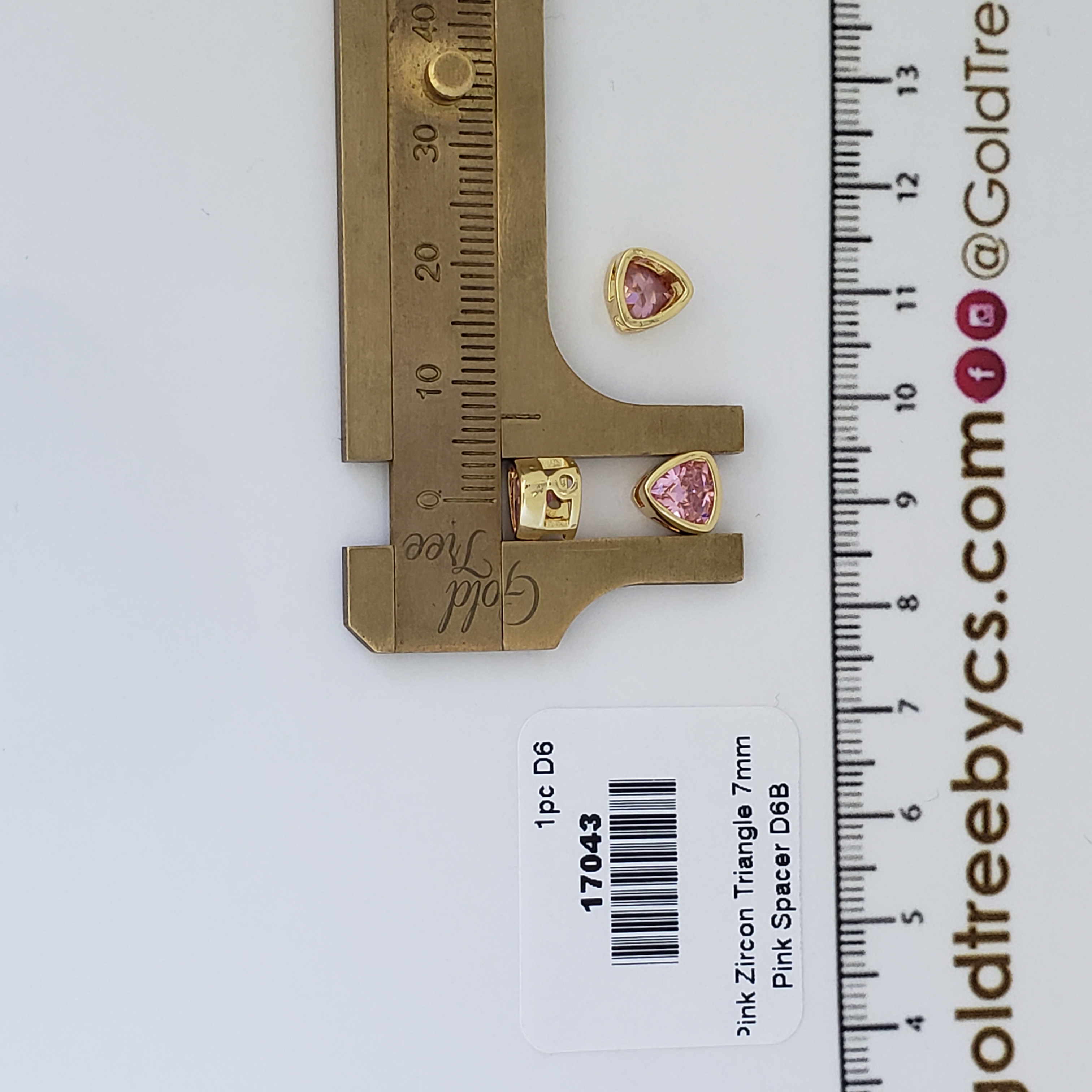 17043 Pink Zircon Triangle Spacer