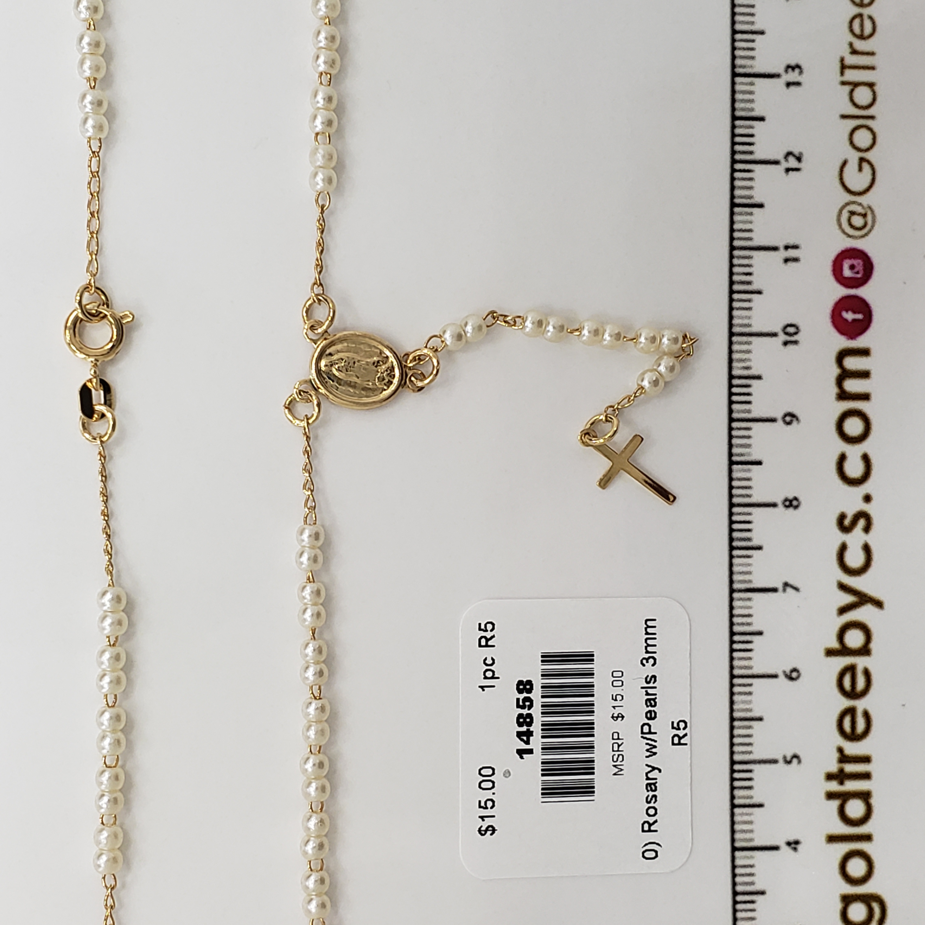 14858 18" Guadalupe Rosary with Pearls