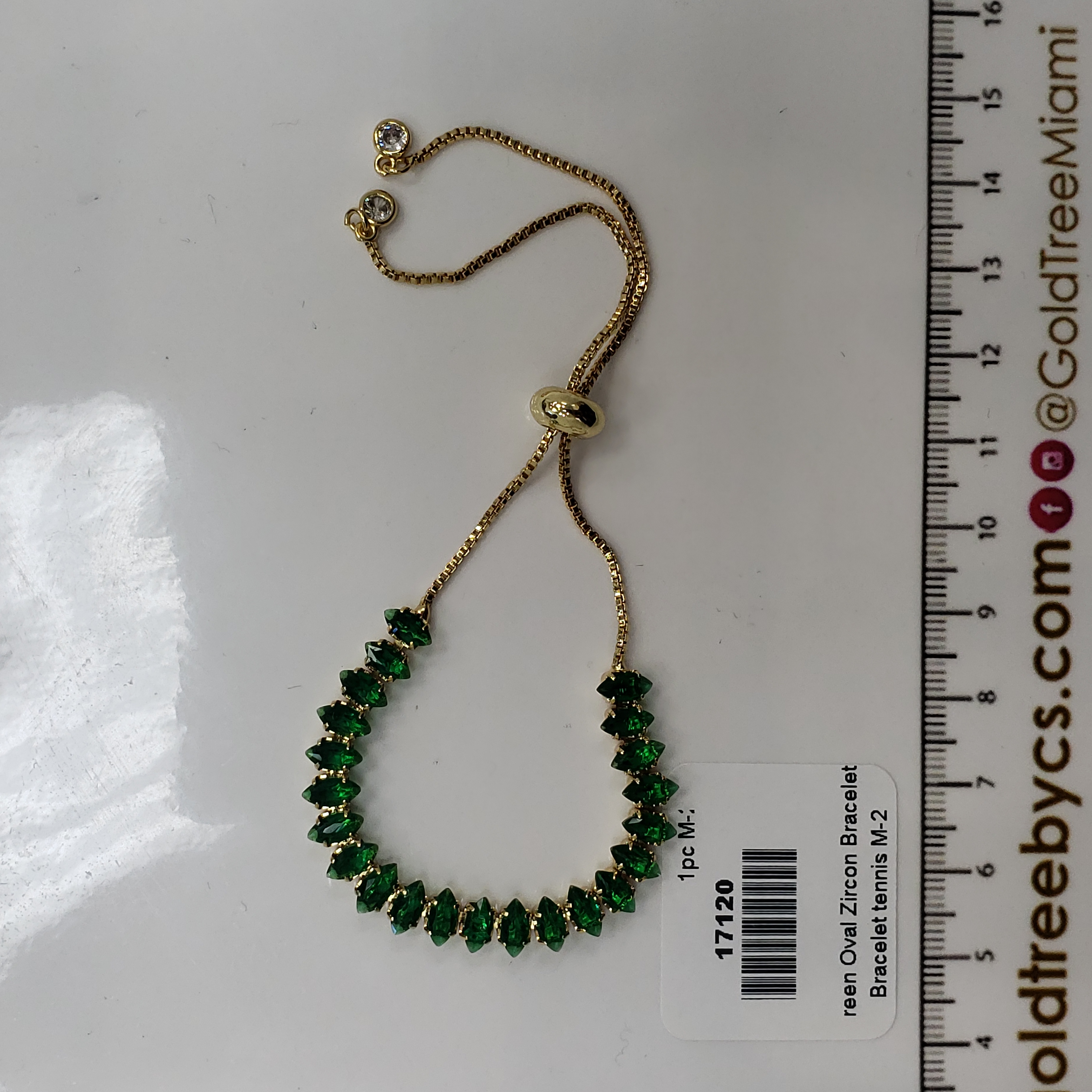 17120 Green Oval Zircon Bracelet