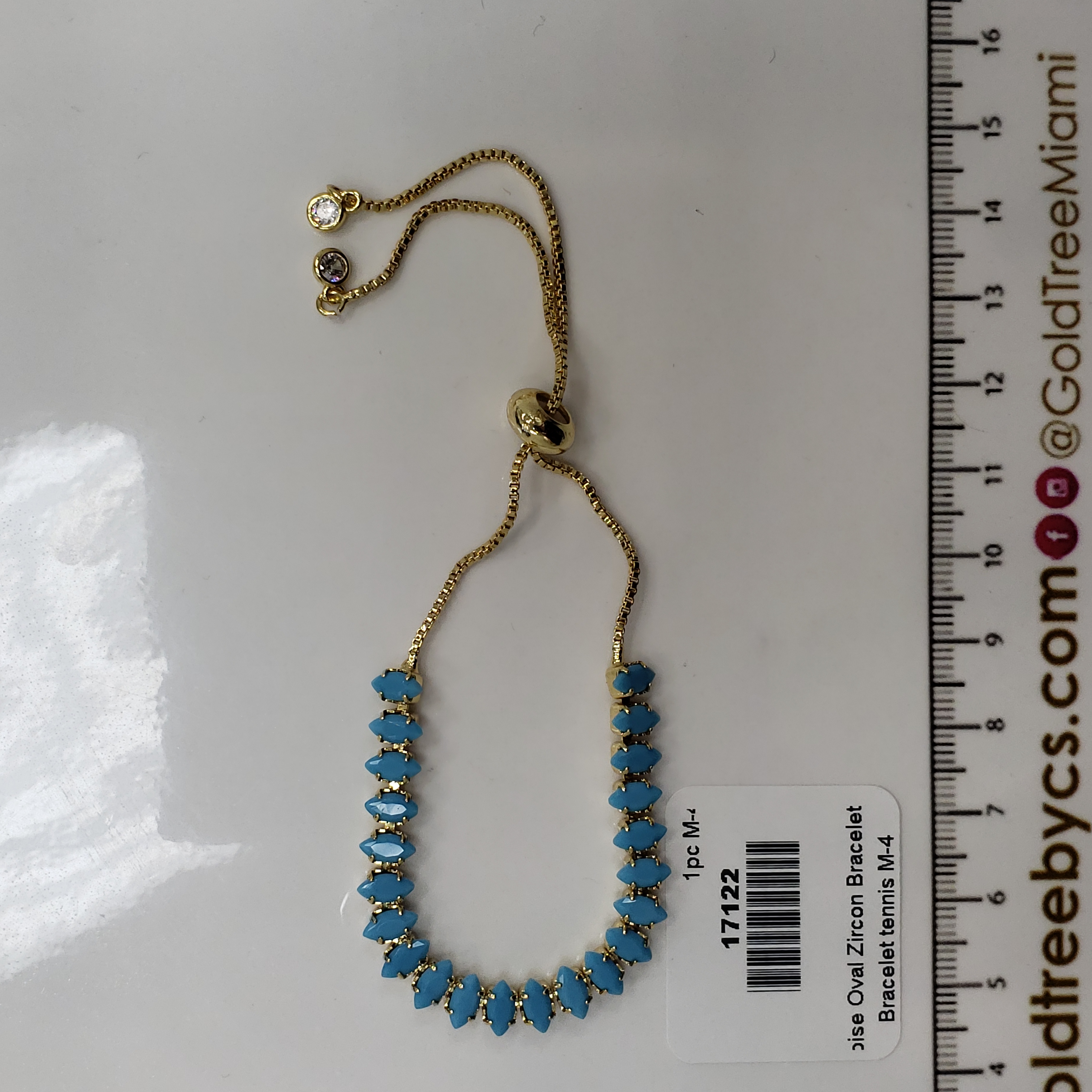 17122 Turquoise Oval Zircon Bracelet
