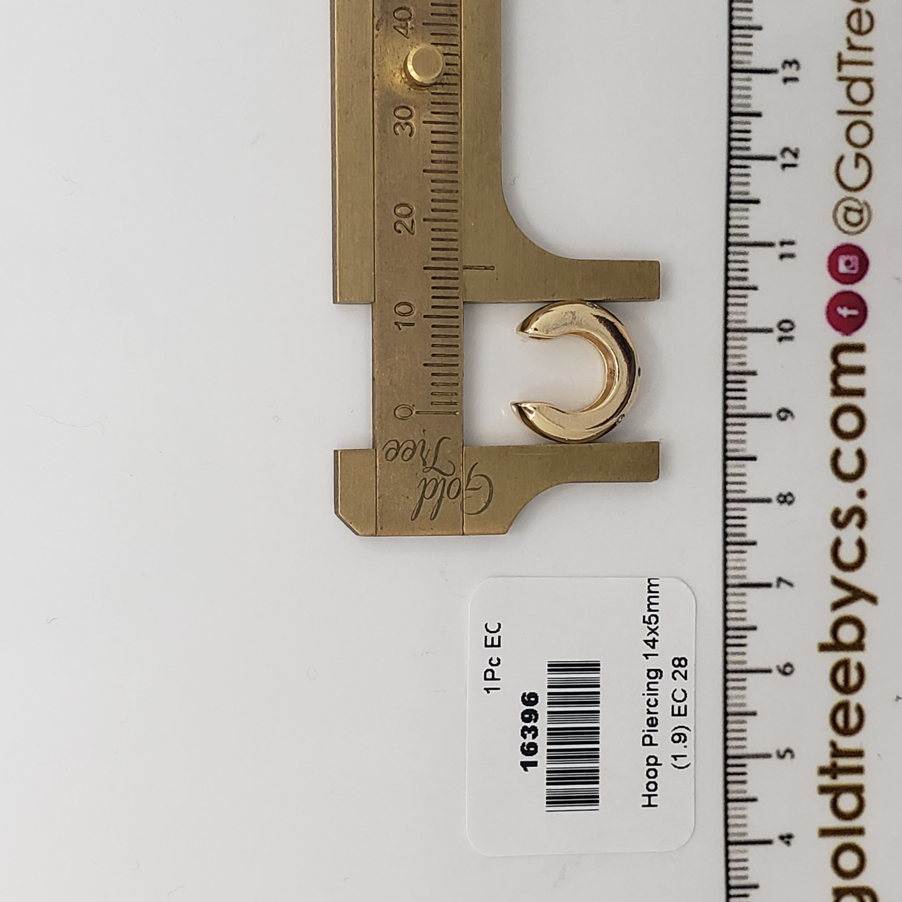 16396 Hoop Ear Cuff with Crystal