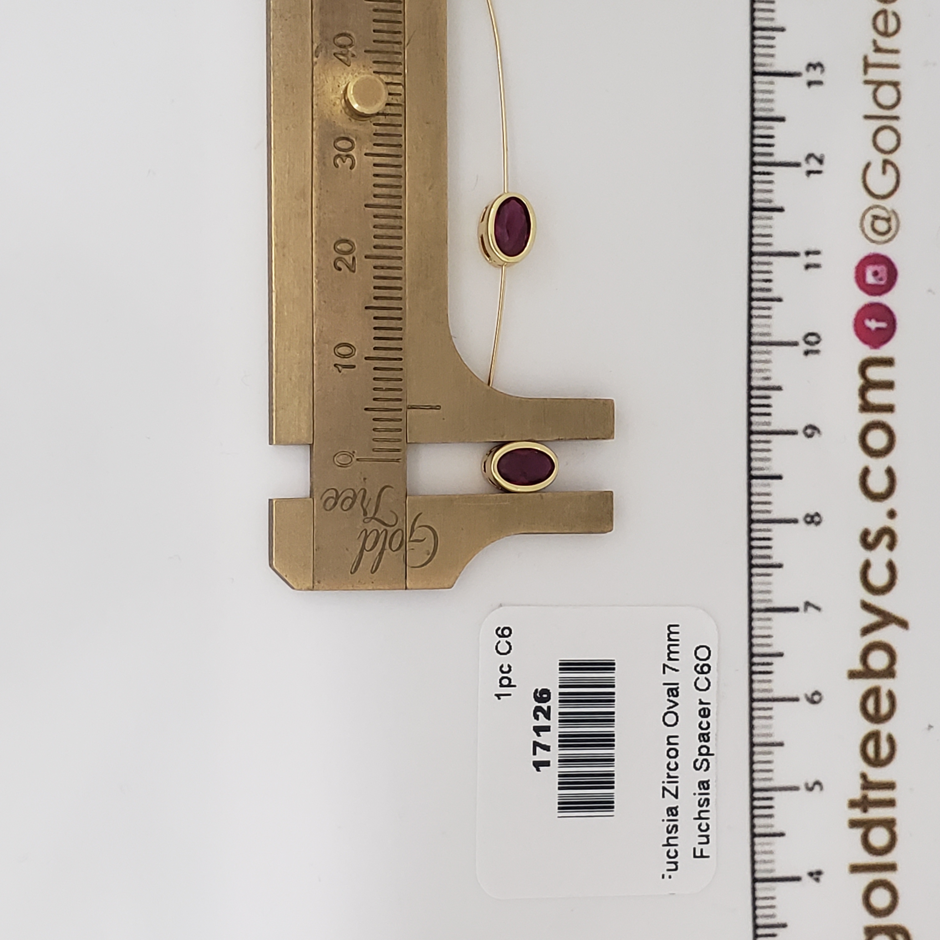 17126 Fuchsia Oval Zircon Spacer