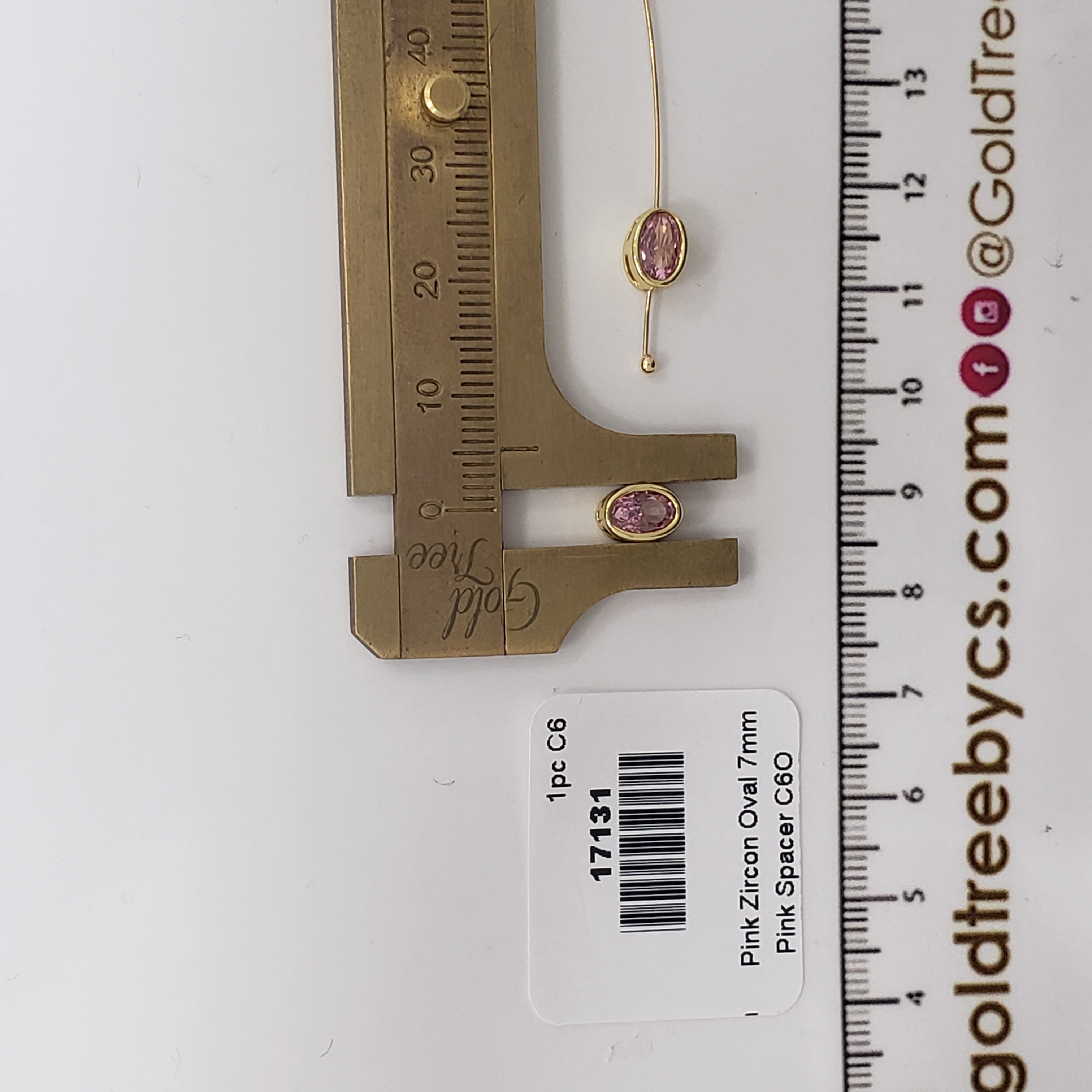 17131 Pink Zircon Oval Spacer