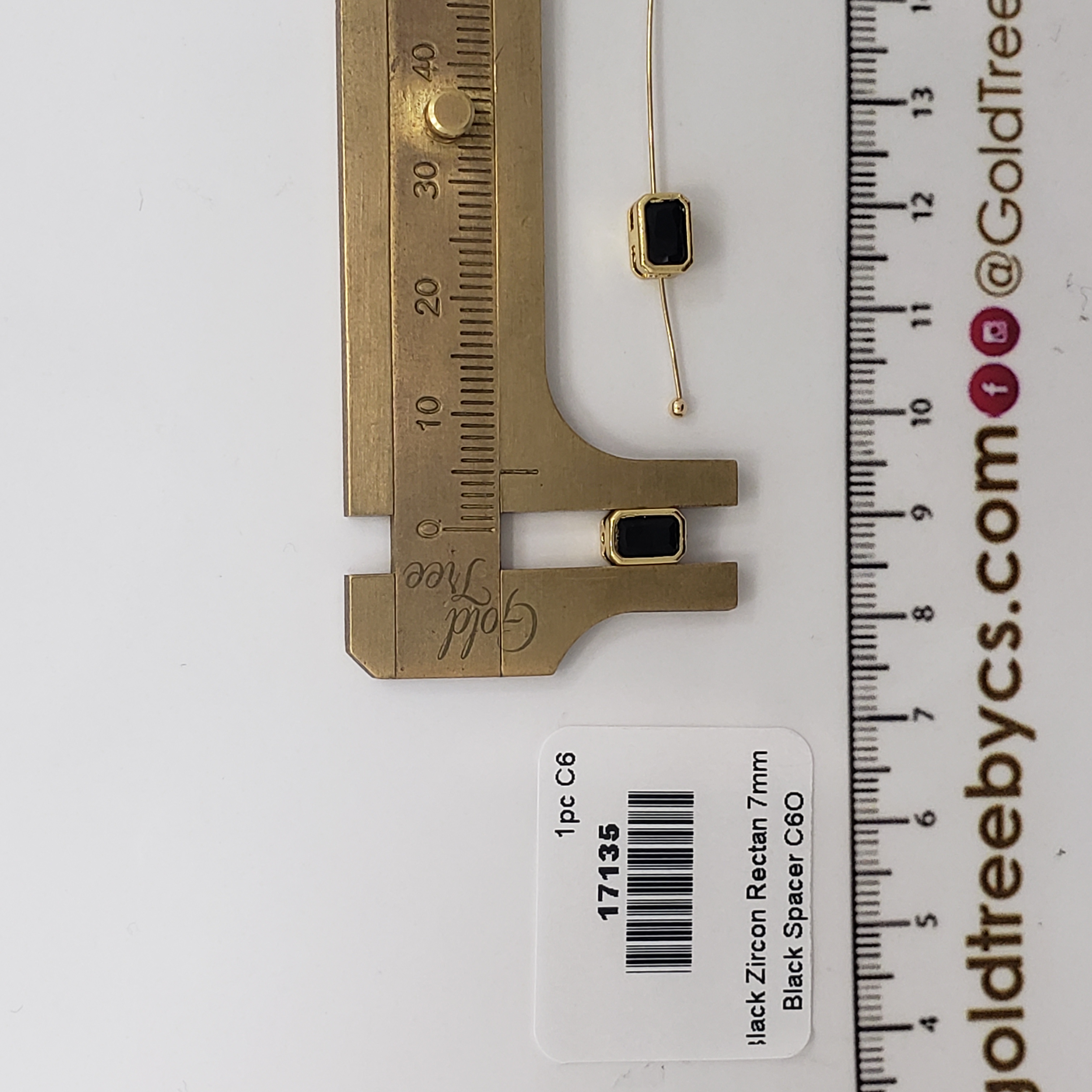 17135 Separador Rectangular Zircón Negro