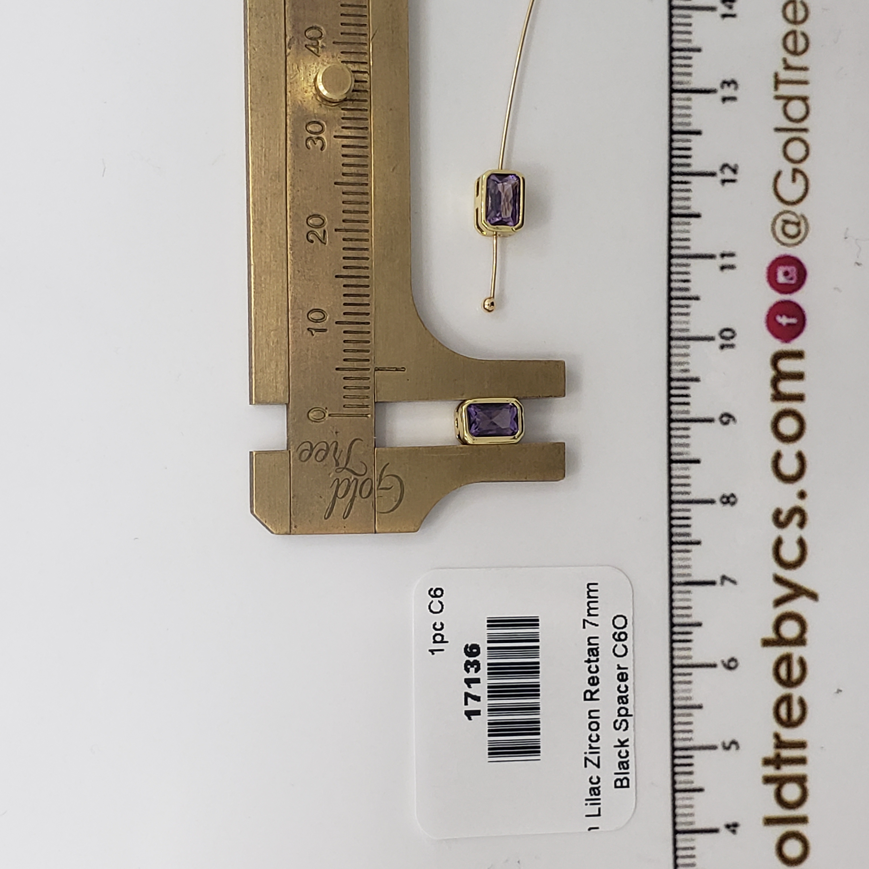 17136 Lilac Rectangular Zircon Spacer