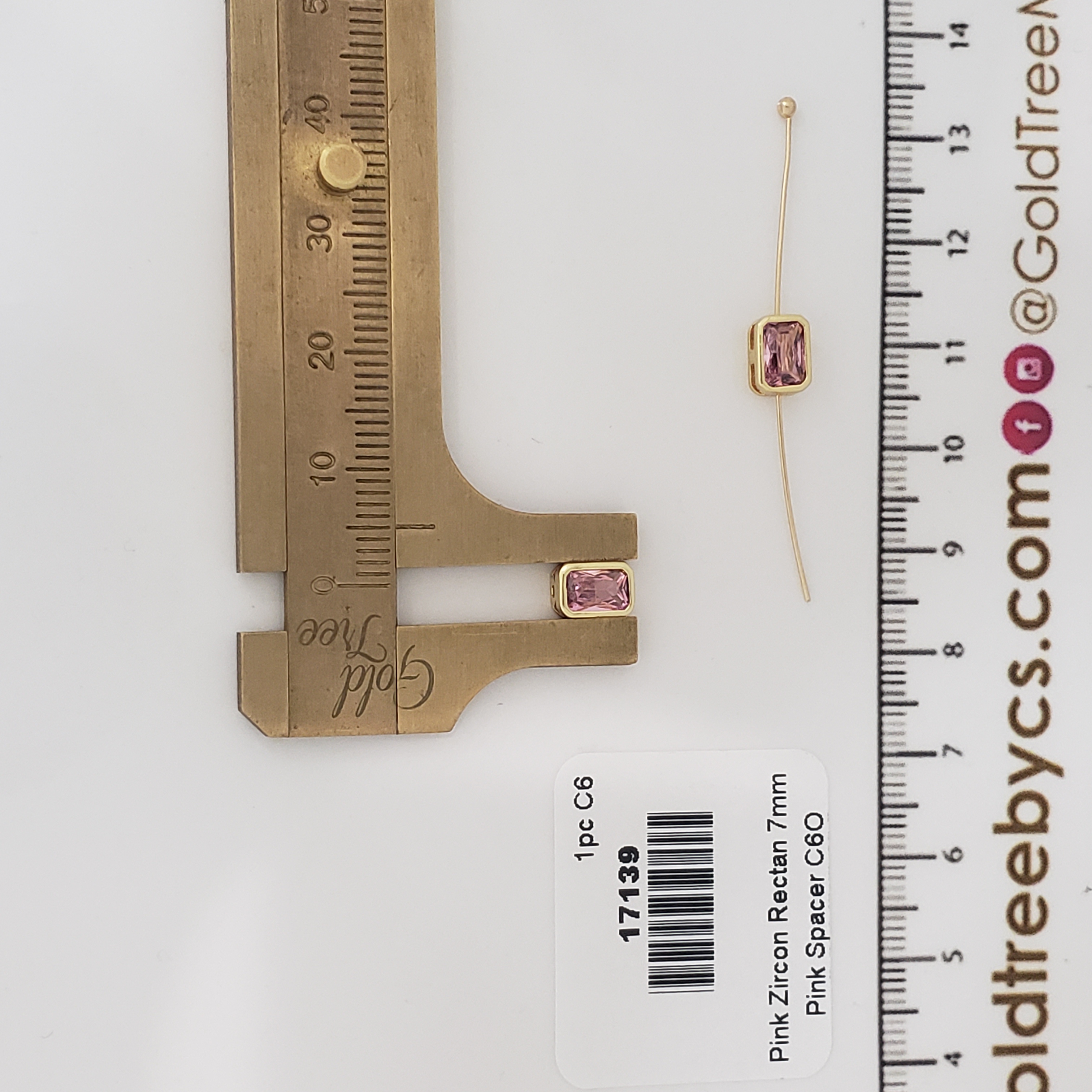 17139 Pink Zircon Rectangular Spacer