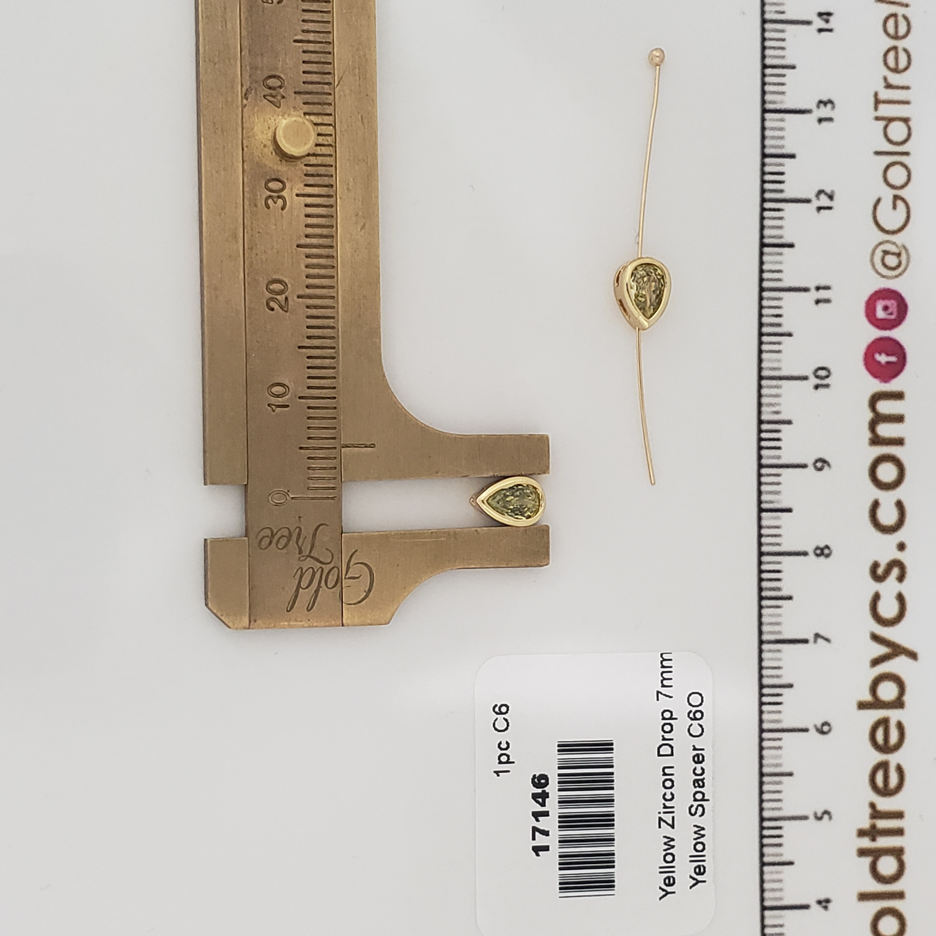 17146 Yellow Zircon Drop Spacer
