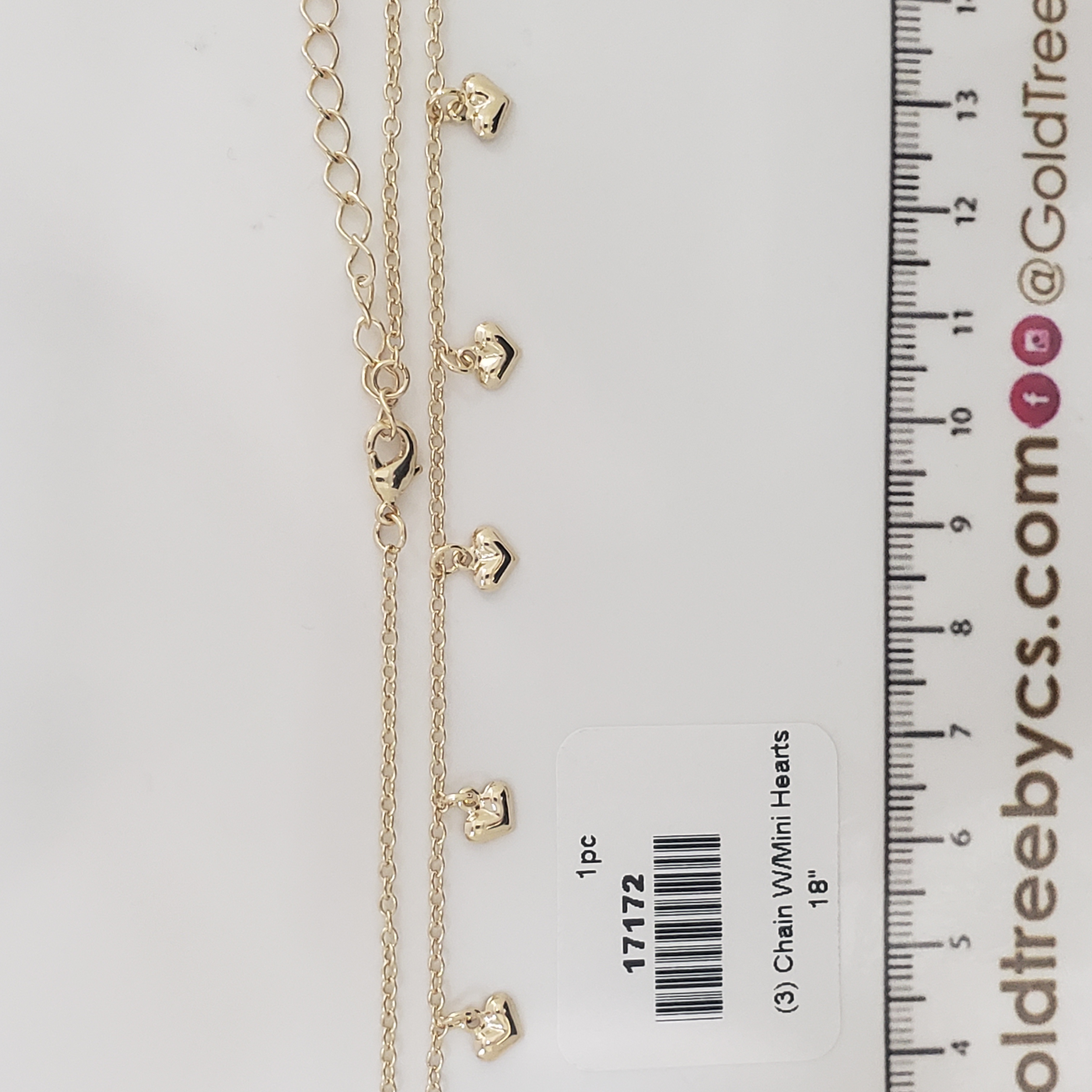 17172 Chain W/Mini Hearts