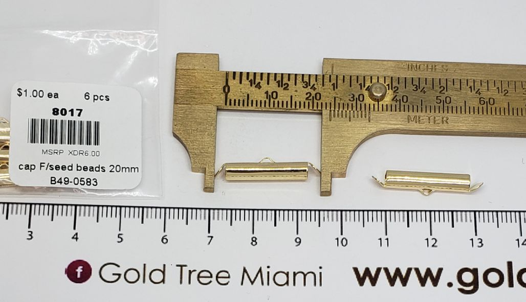 8017 Tapa final dorada gruesa con anillo