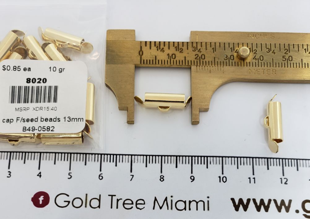 8020 Tapa final dorada corta con anillo