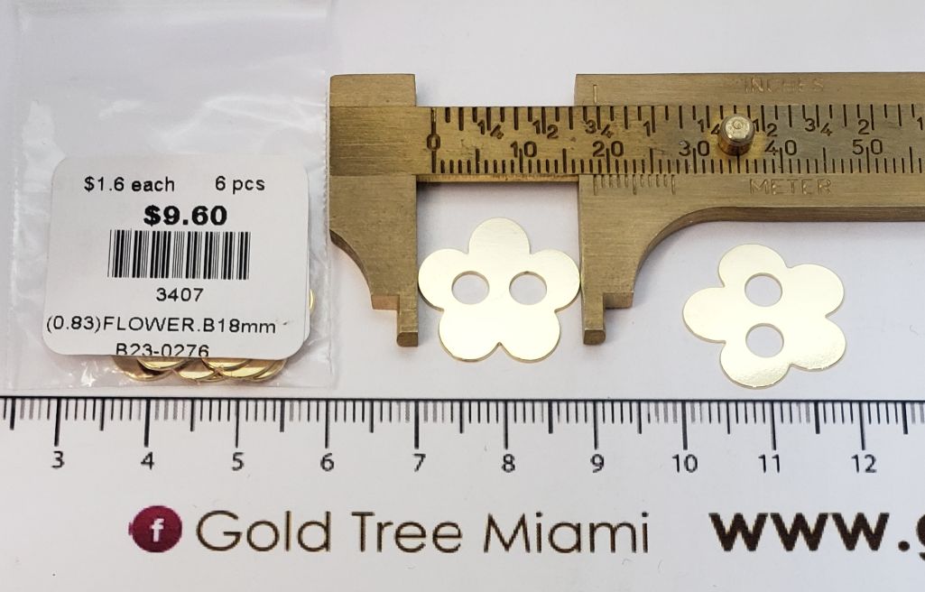 3407 Gold Flower Button