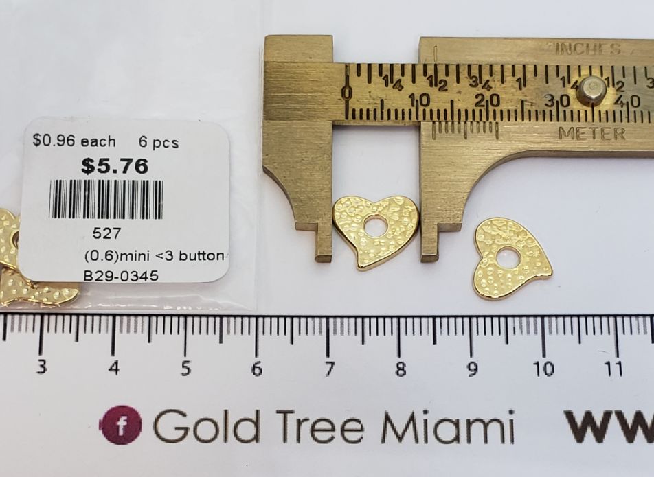 527 Mini Textured Heart Button