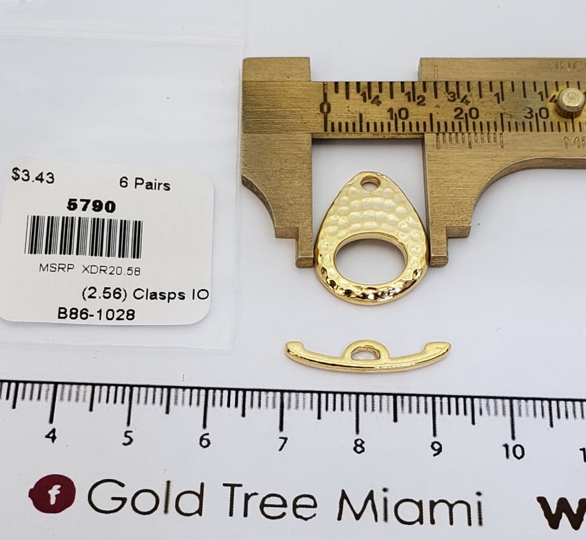 5790 Hammered IO Clasp Gold