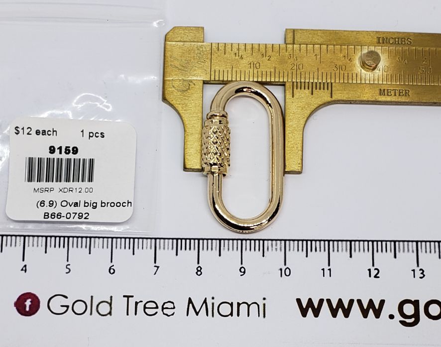 9159 Big Oval Gold Self Closing