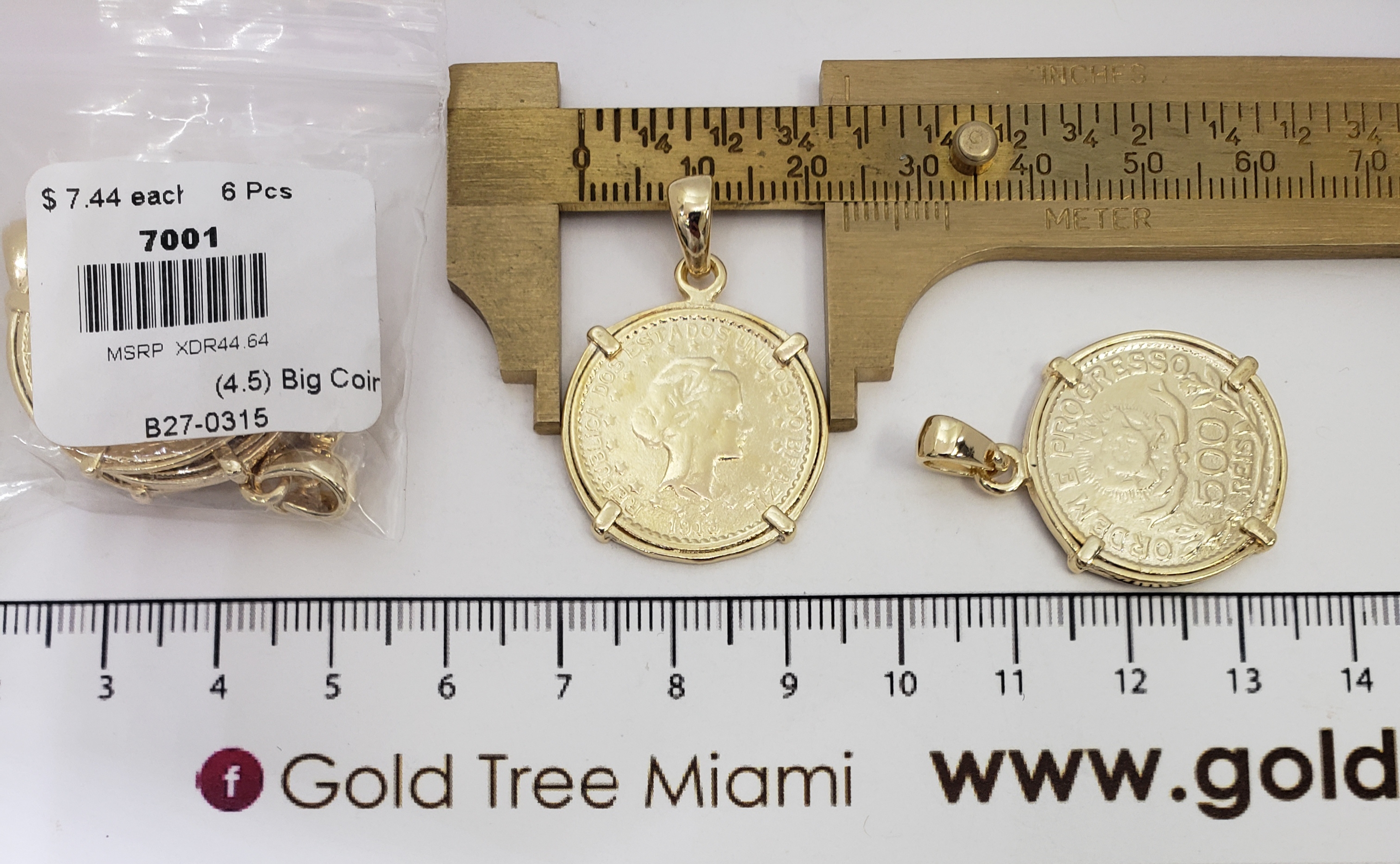 7001 Big Gold Plated Coin