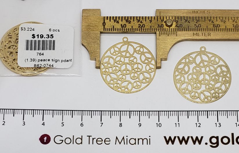 764 Medal Peace Sign Pendant