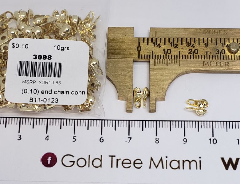 3098 3.8mm Gold End Cap