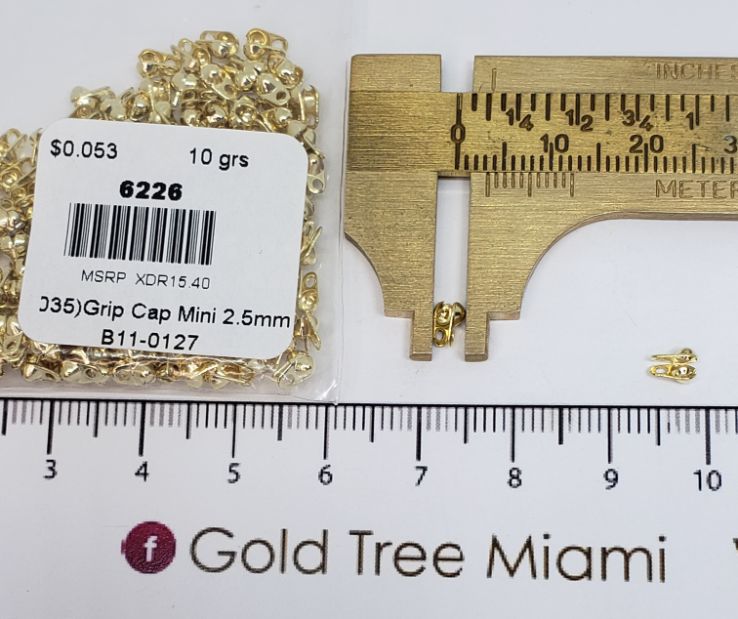 6226 2.5mm Gold End Cap 