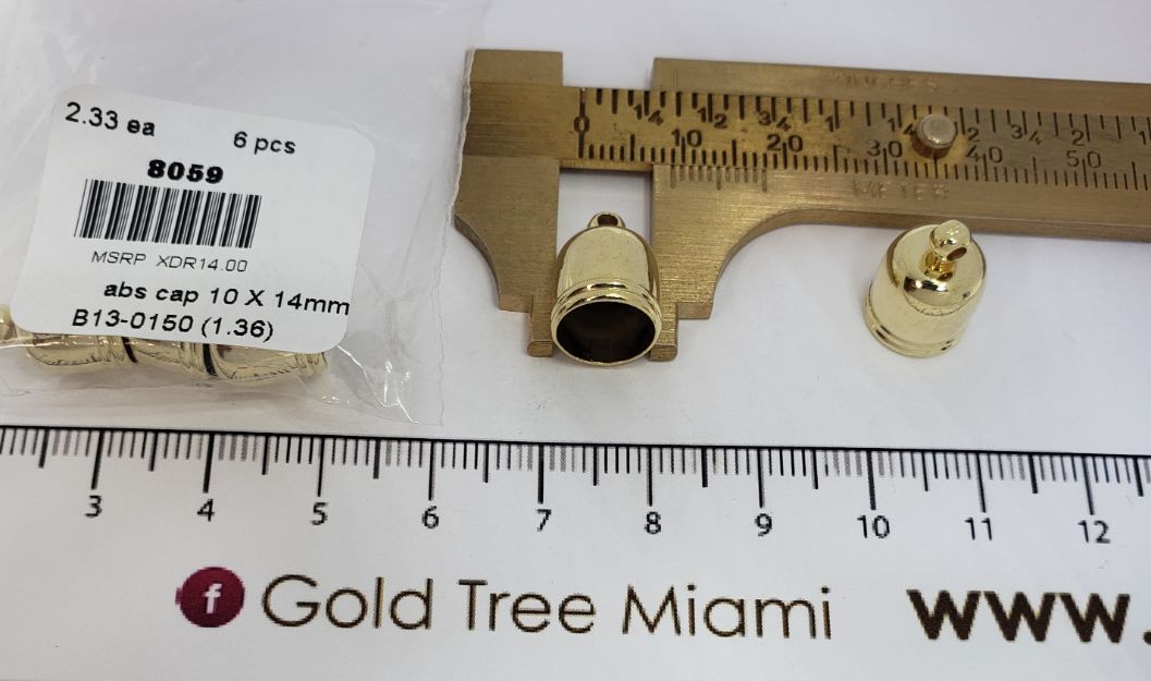 8059 10X14mm Gold Dome End Cap