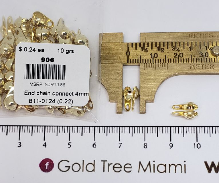 906 4mm Gold End Cap