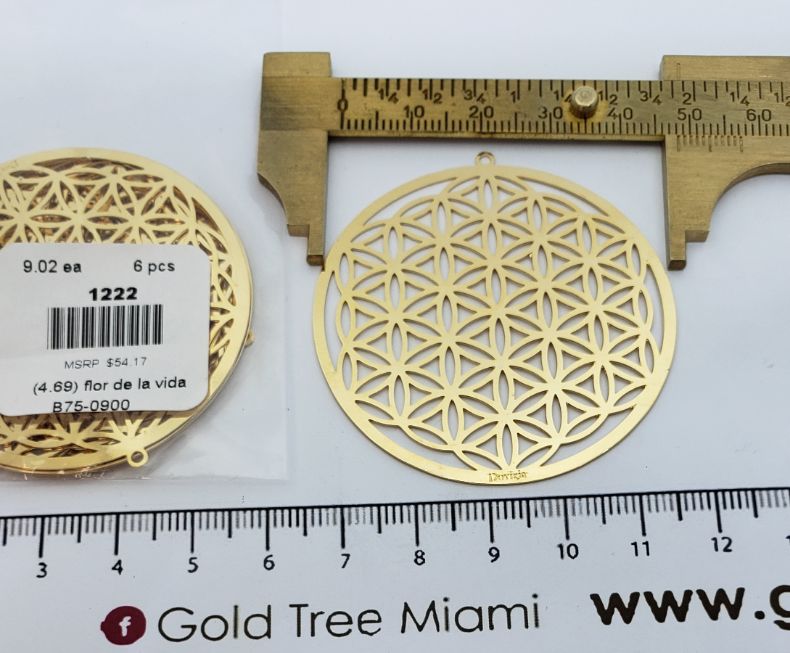 1222 Big Flower of Life Medal Charm