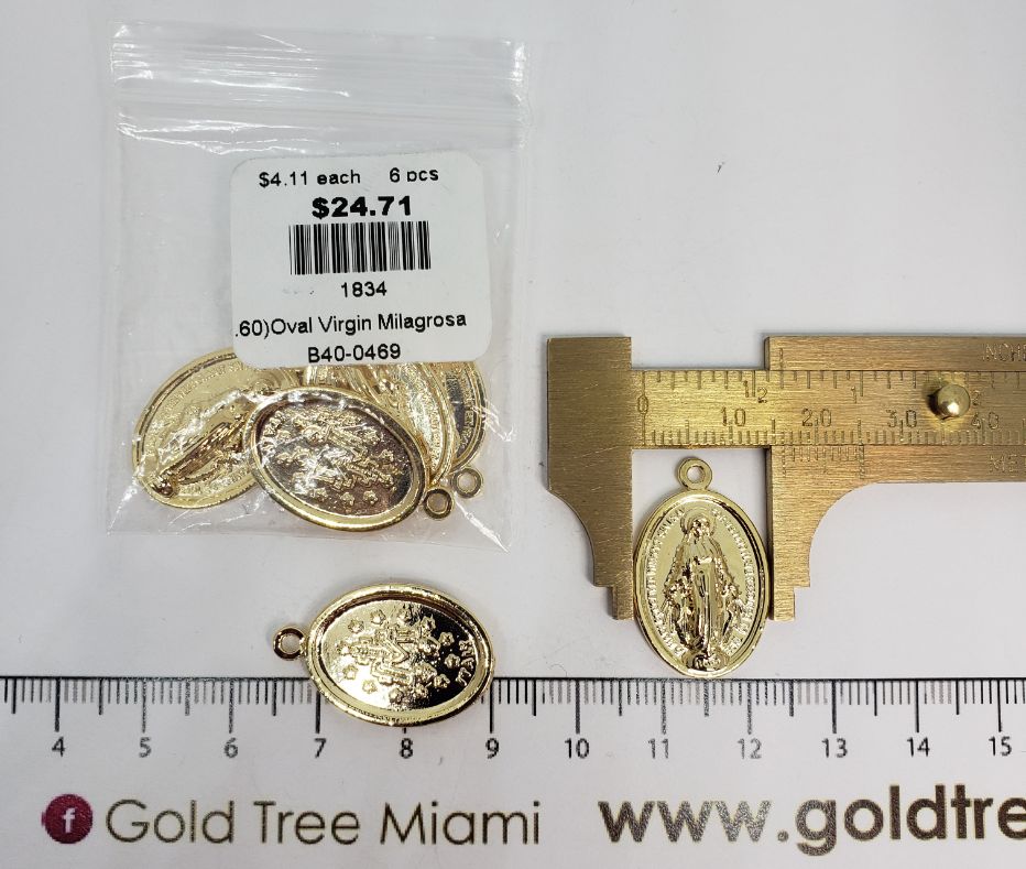 1834 Oval Virgen Milagrosa Charm