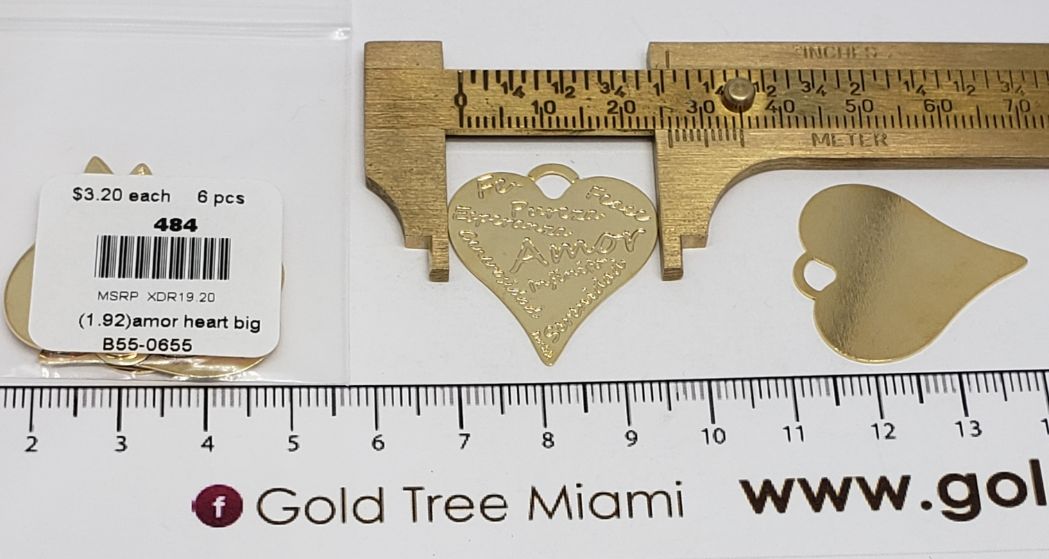 484 Big ´Amor´ Heart Pendant