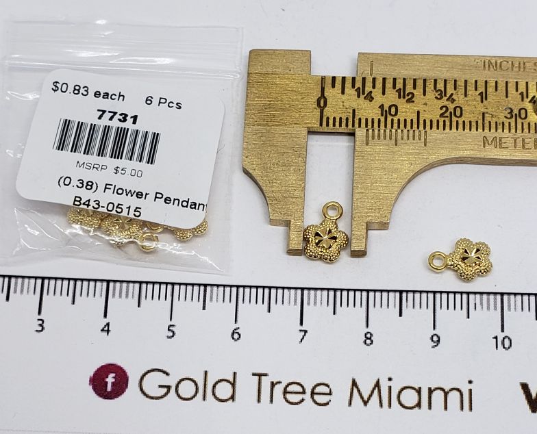 7731 Mini Textured Flower Pendant